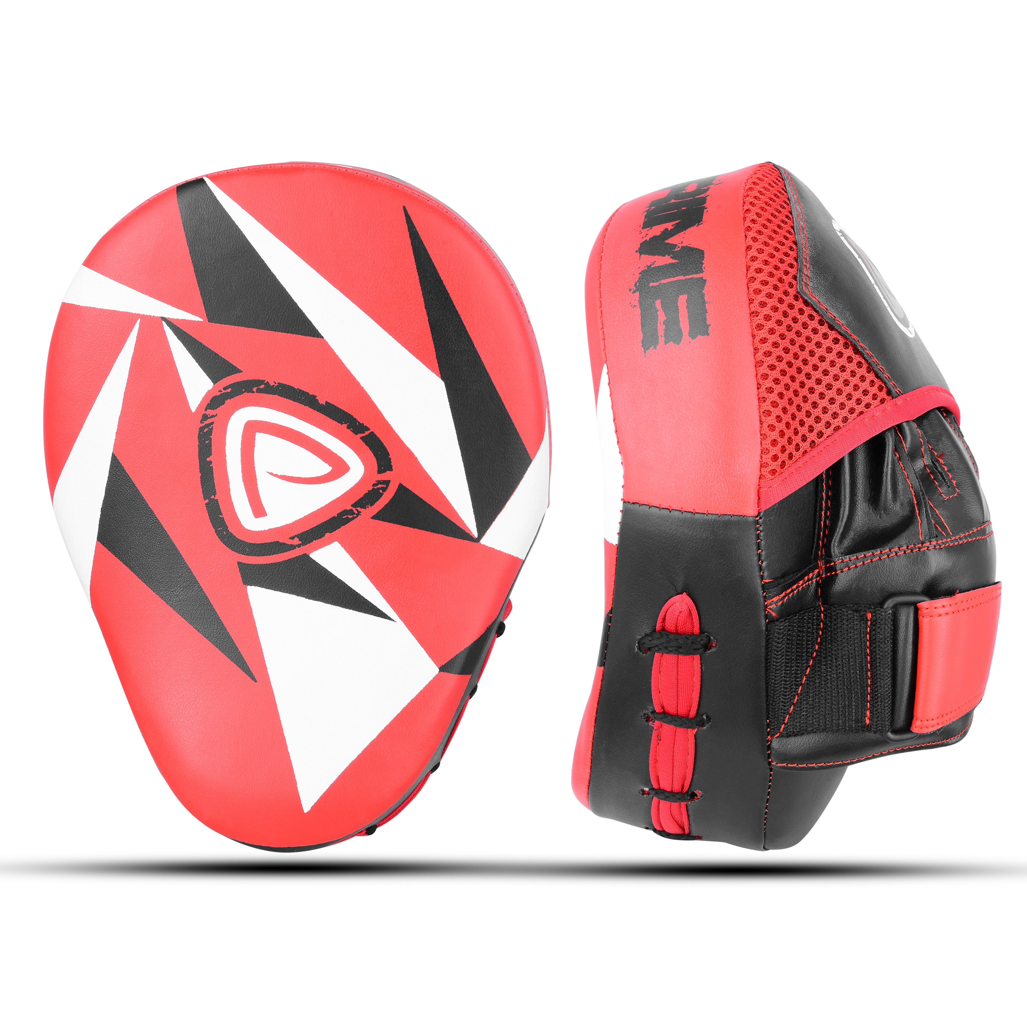 Leather Boxing Pad Red On White & Black