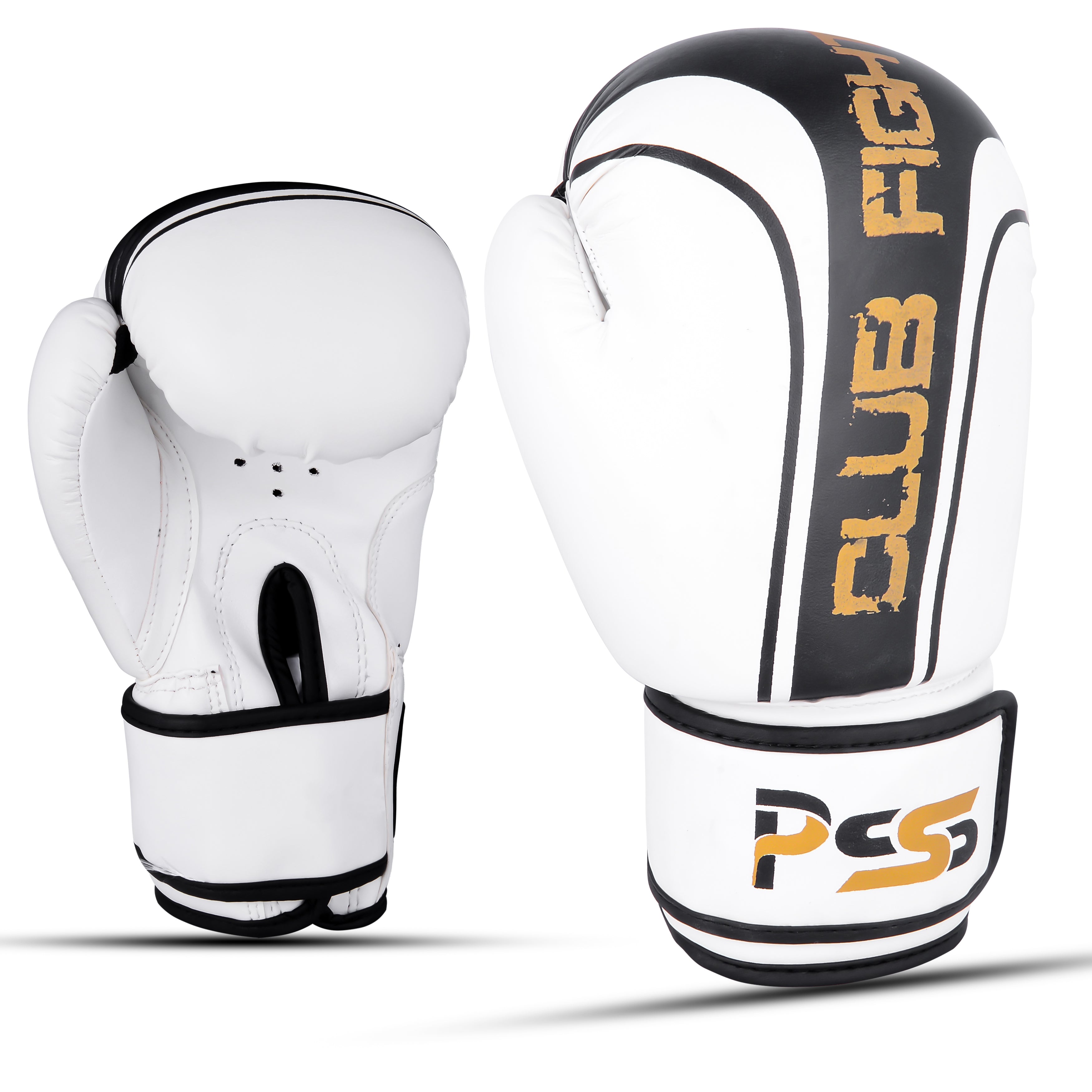 Kids Boxing Gloves White On Balck Line