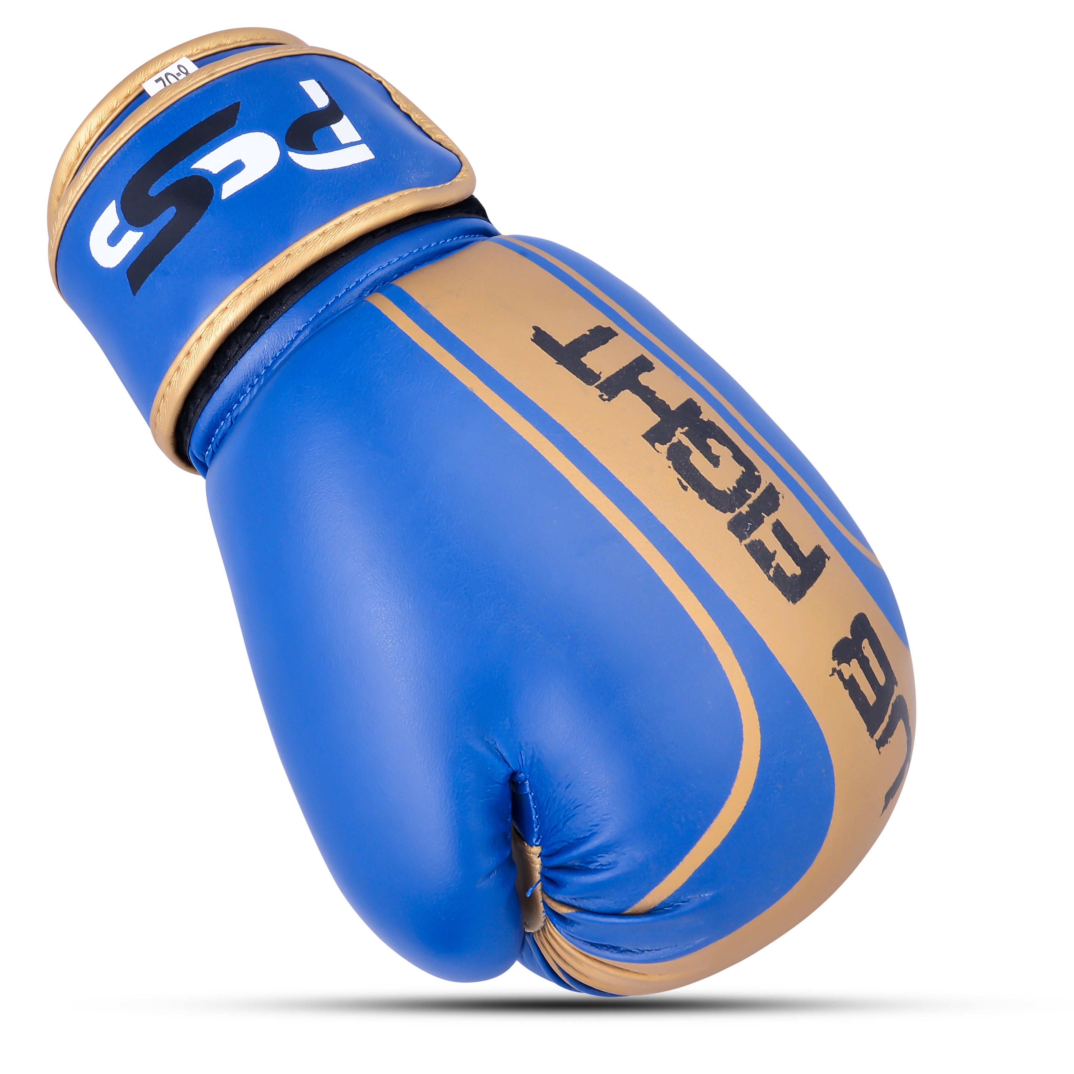 Kids Boxing Gloves Blue On Golden Line