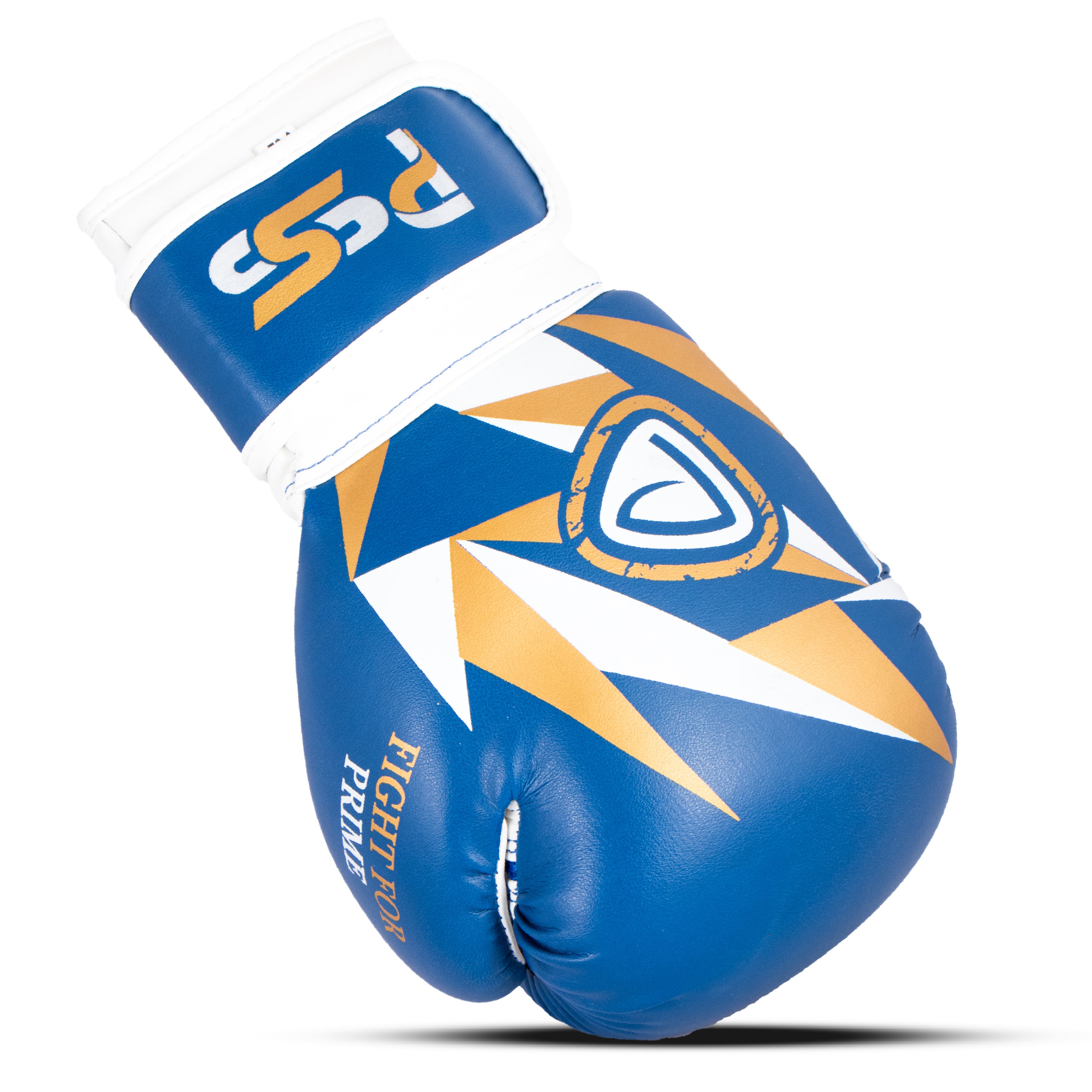Kids Boxing Gloves Blue On Golden Pattern