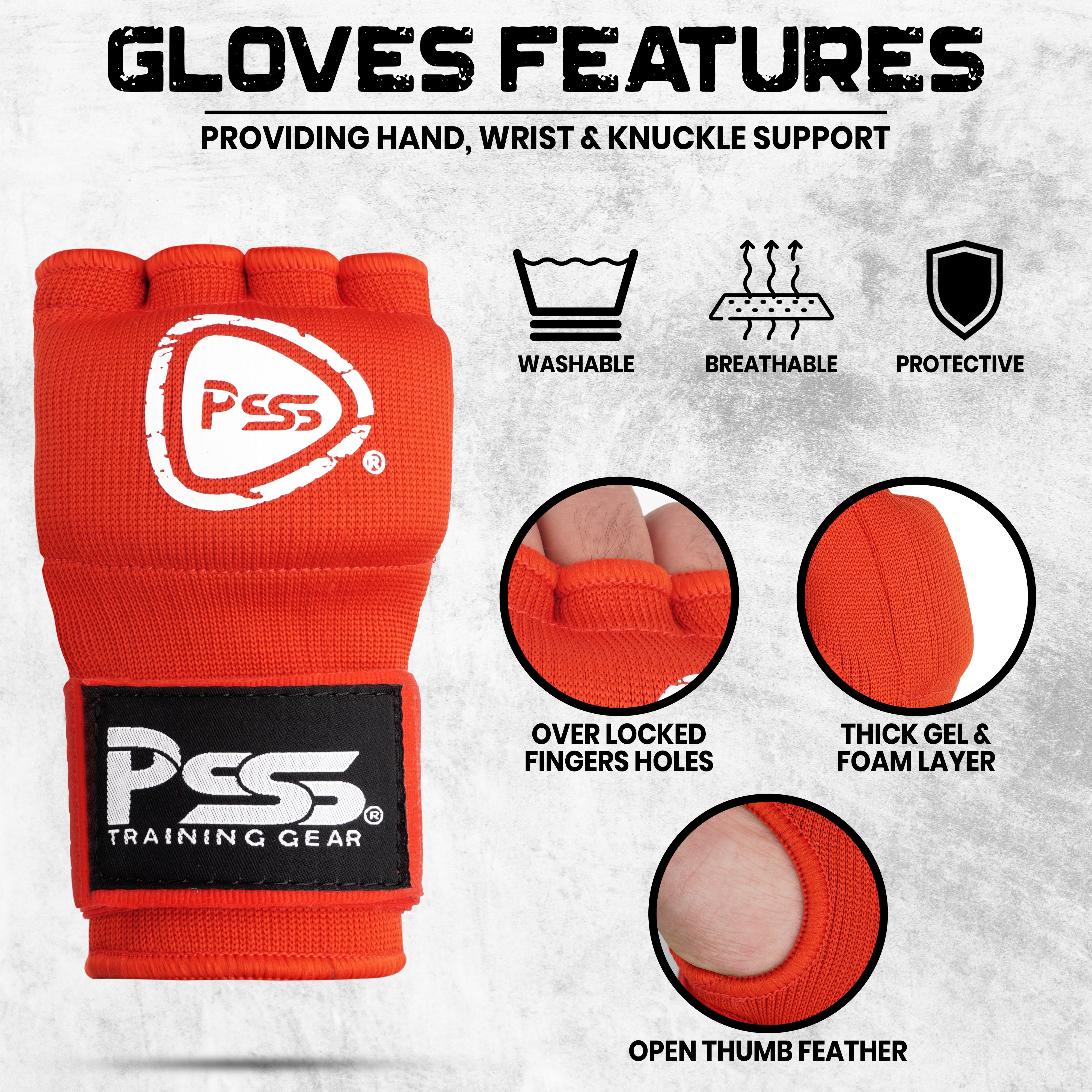 Kids Boxing Gel Foam Padded Inner Gloves Red
