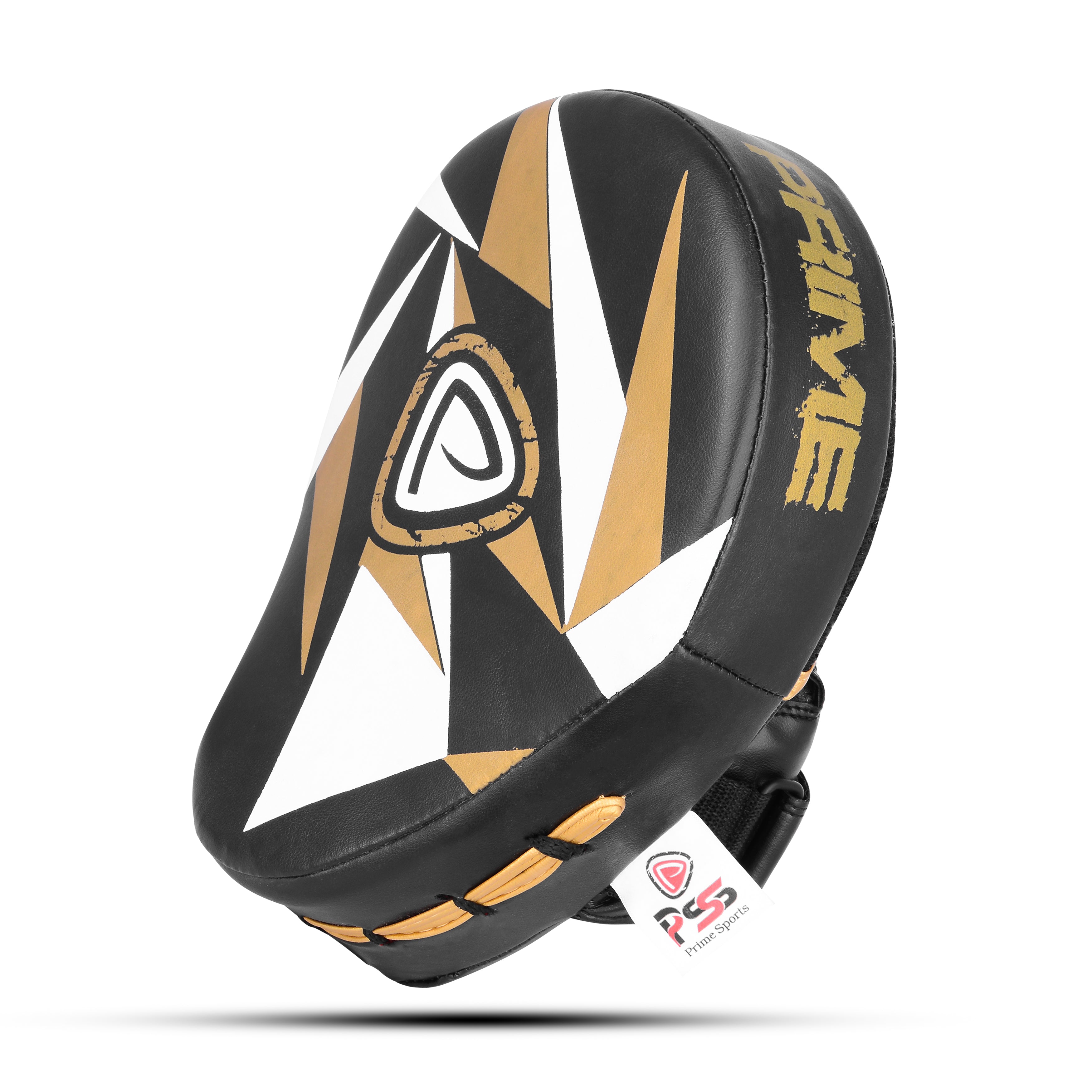 Leather Boxing Pad Black On White & Golden