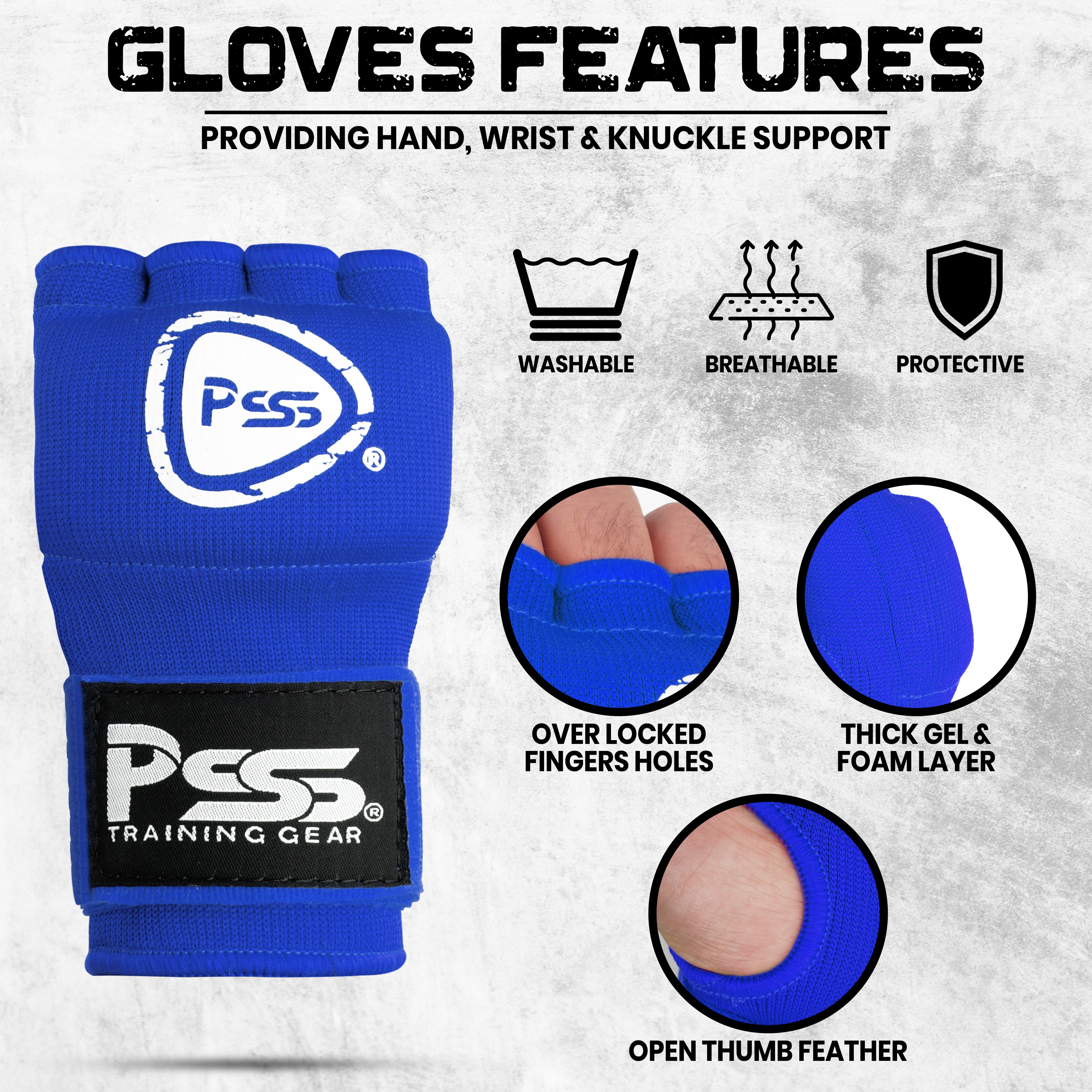 Kids Boxing Gel Foam Padded Inner Gloves Blue