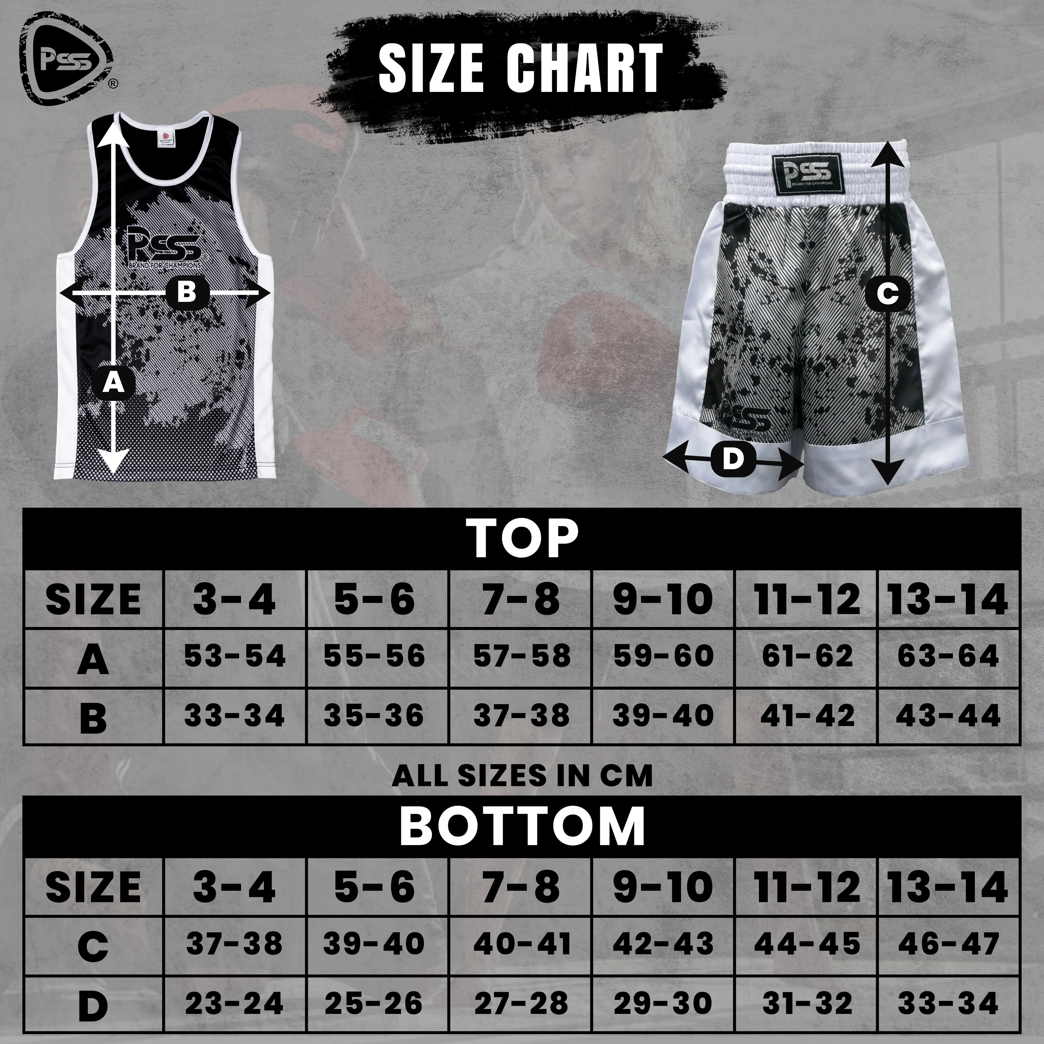 Sublimation Design Kids Boxing Uniform Black