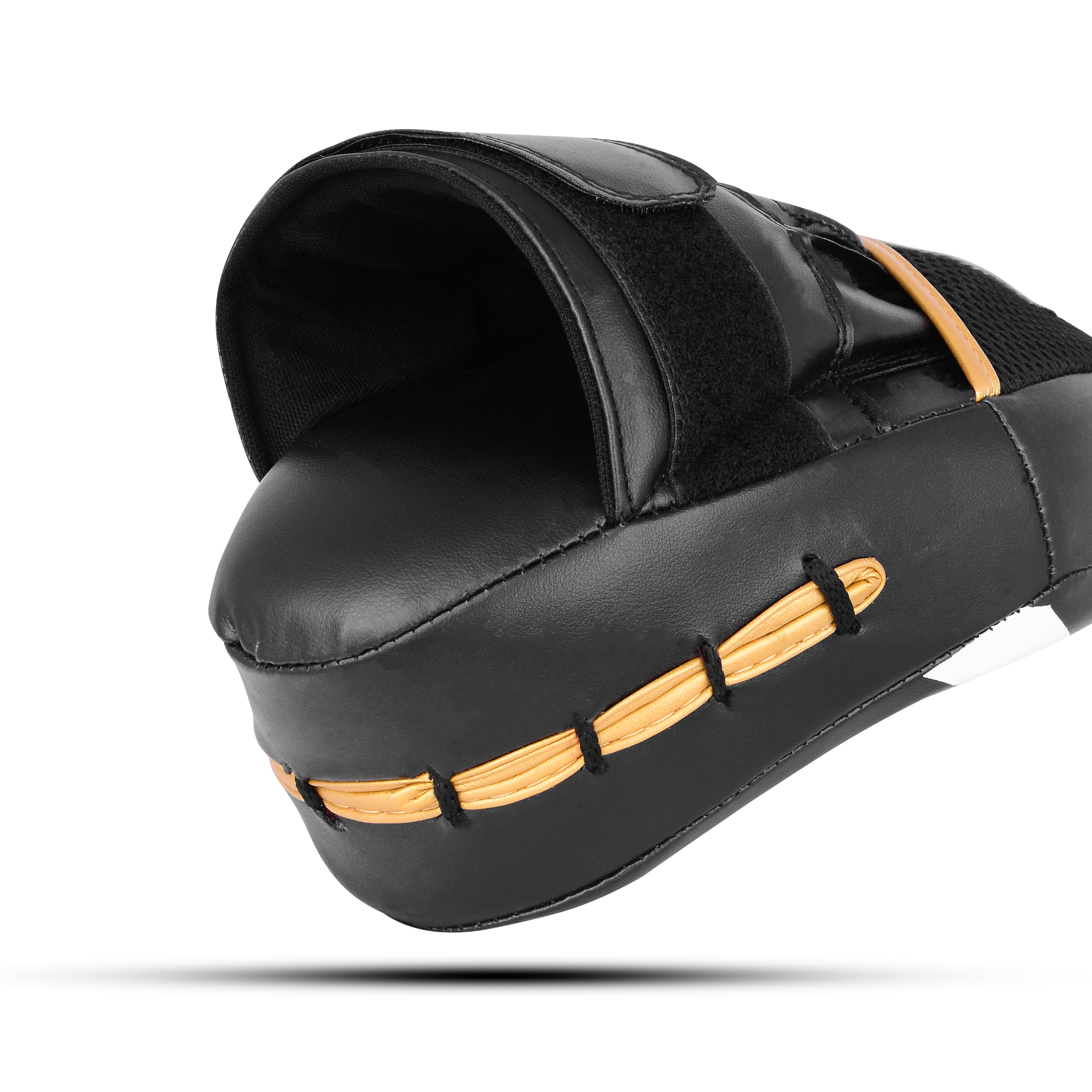 Leather Boxing Pad Black On White & Golden