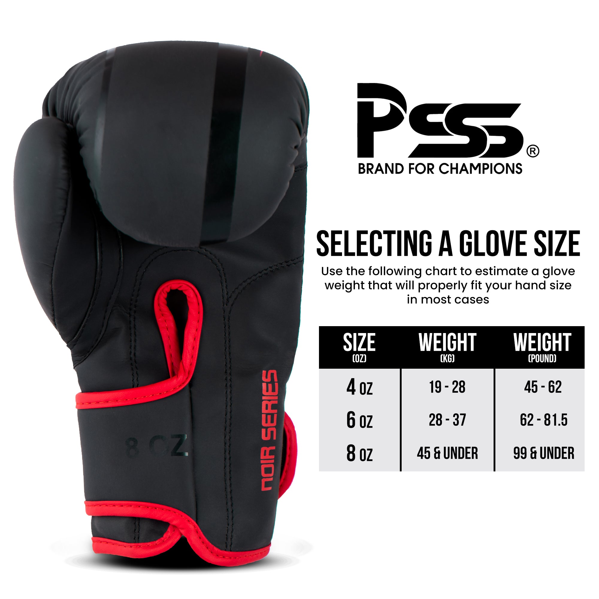 Kids Boxing Gloves Red NOIR SERIES
