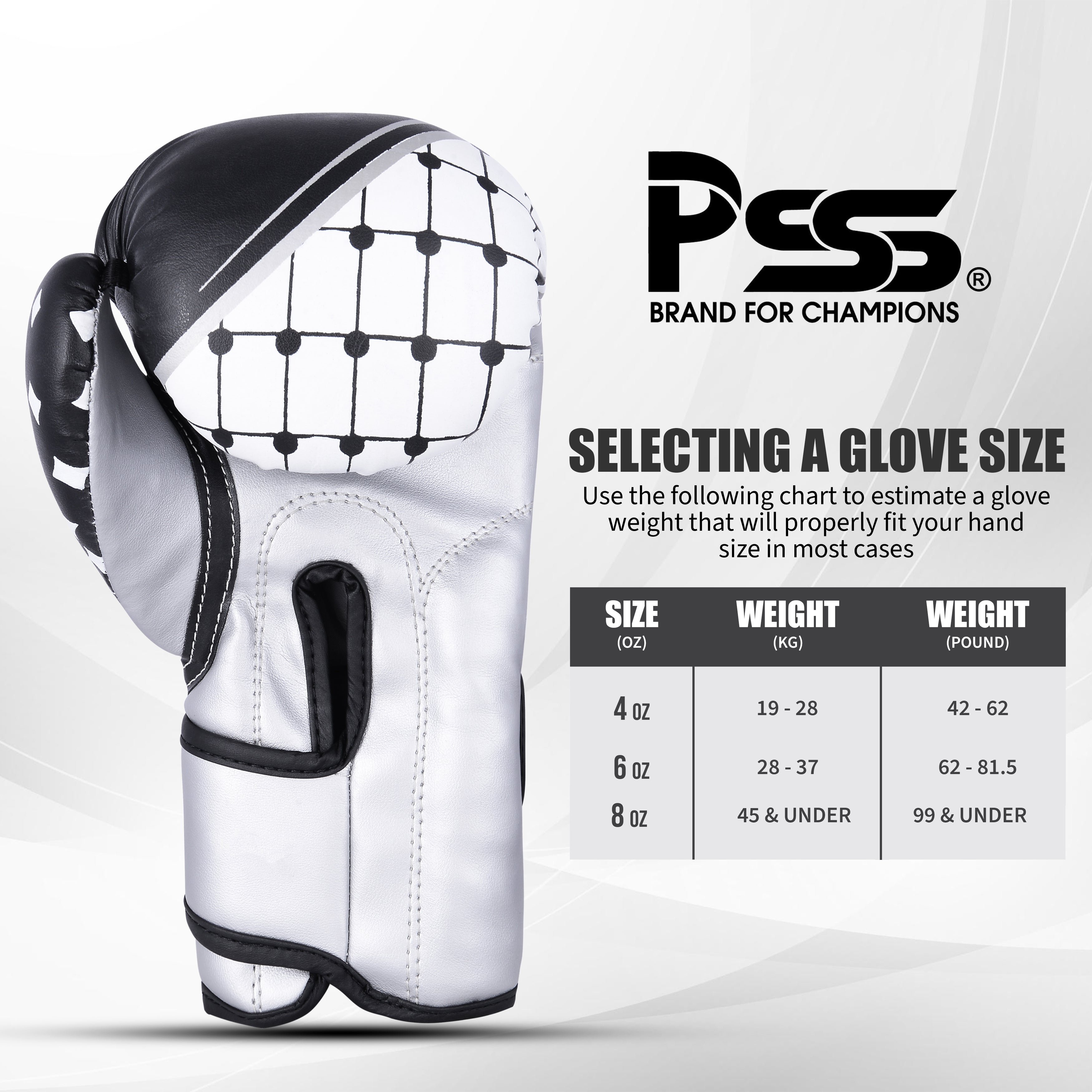 Kids Boxing Gloves Black On White