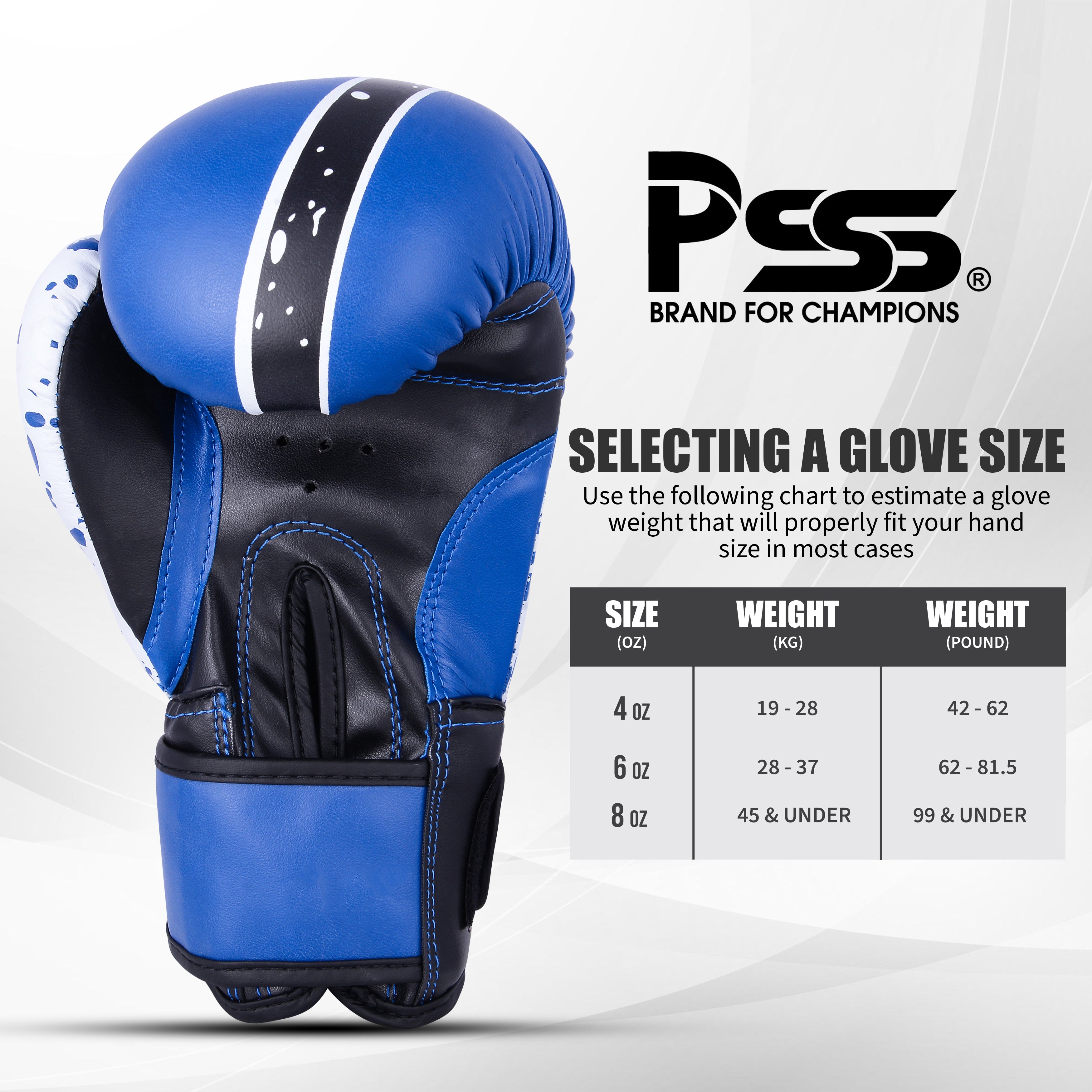 Kids Boxing Gloves Blue & White
