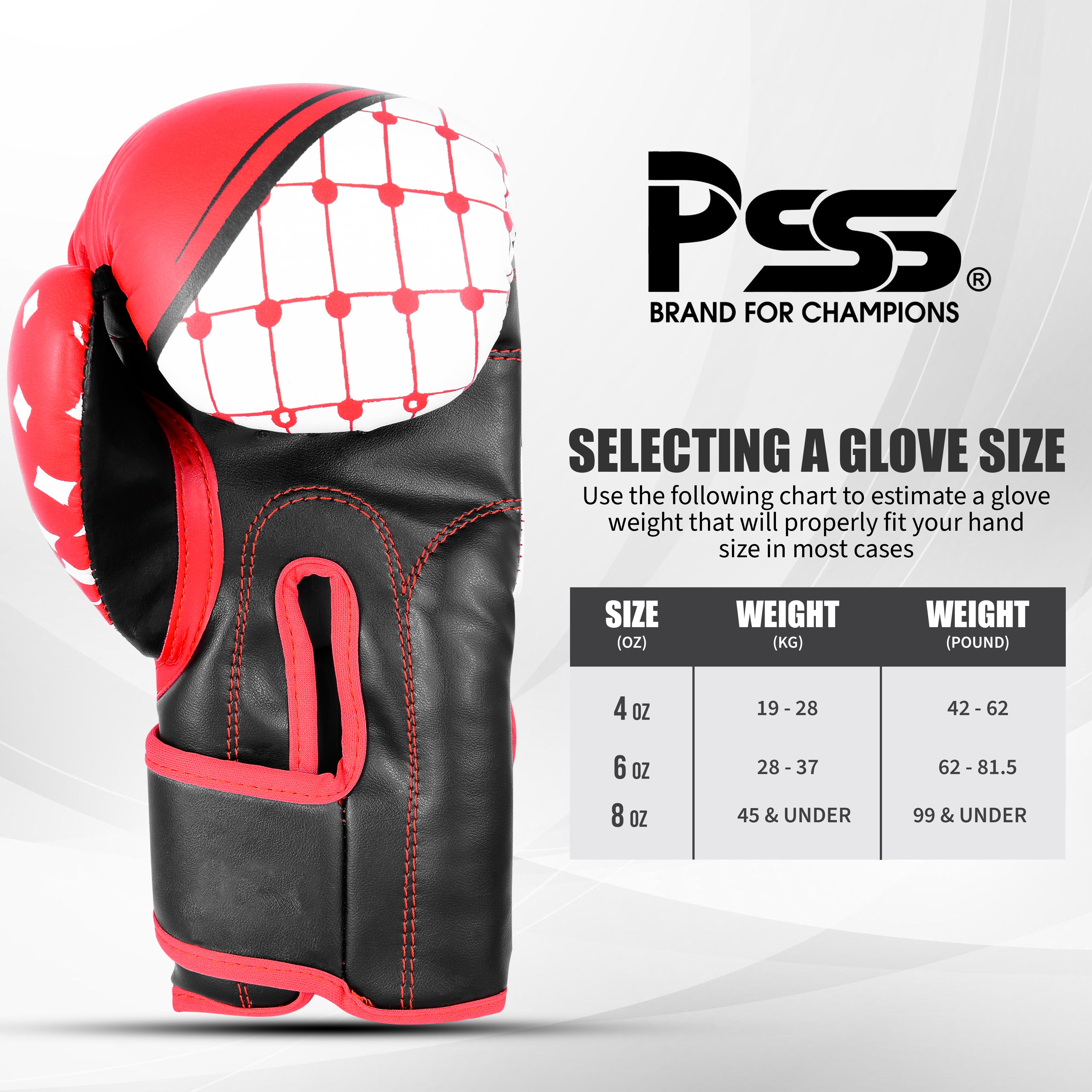 Kids Boxing Gloves Red On White