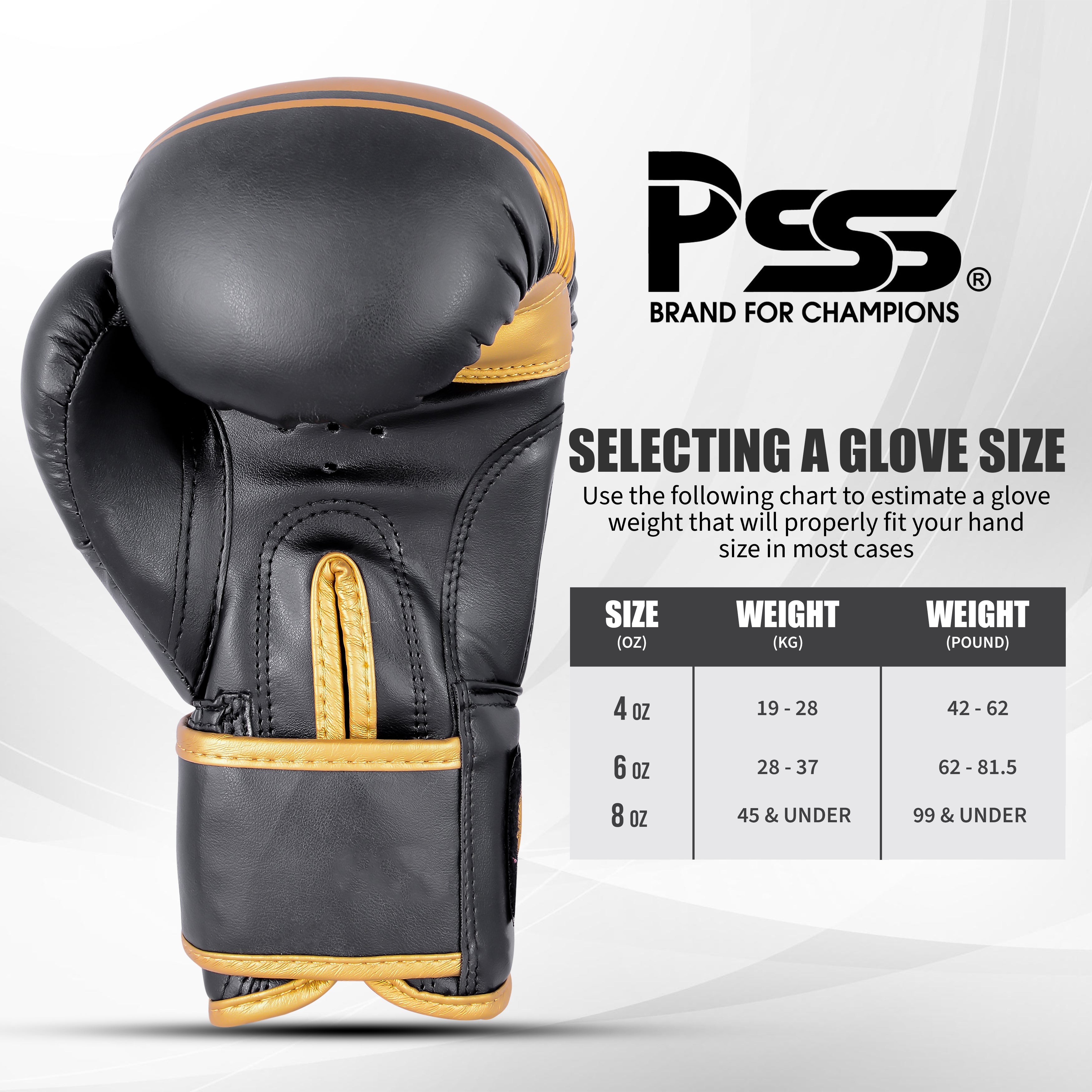 Kids Boxing Gloves Black On Golden Line