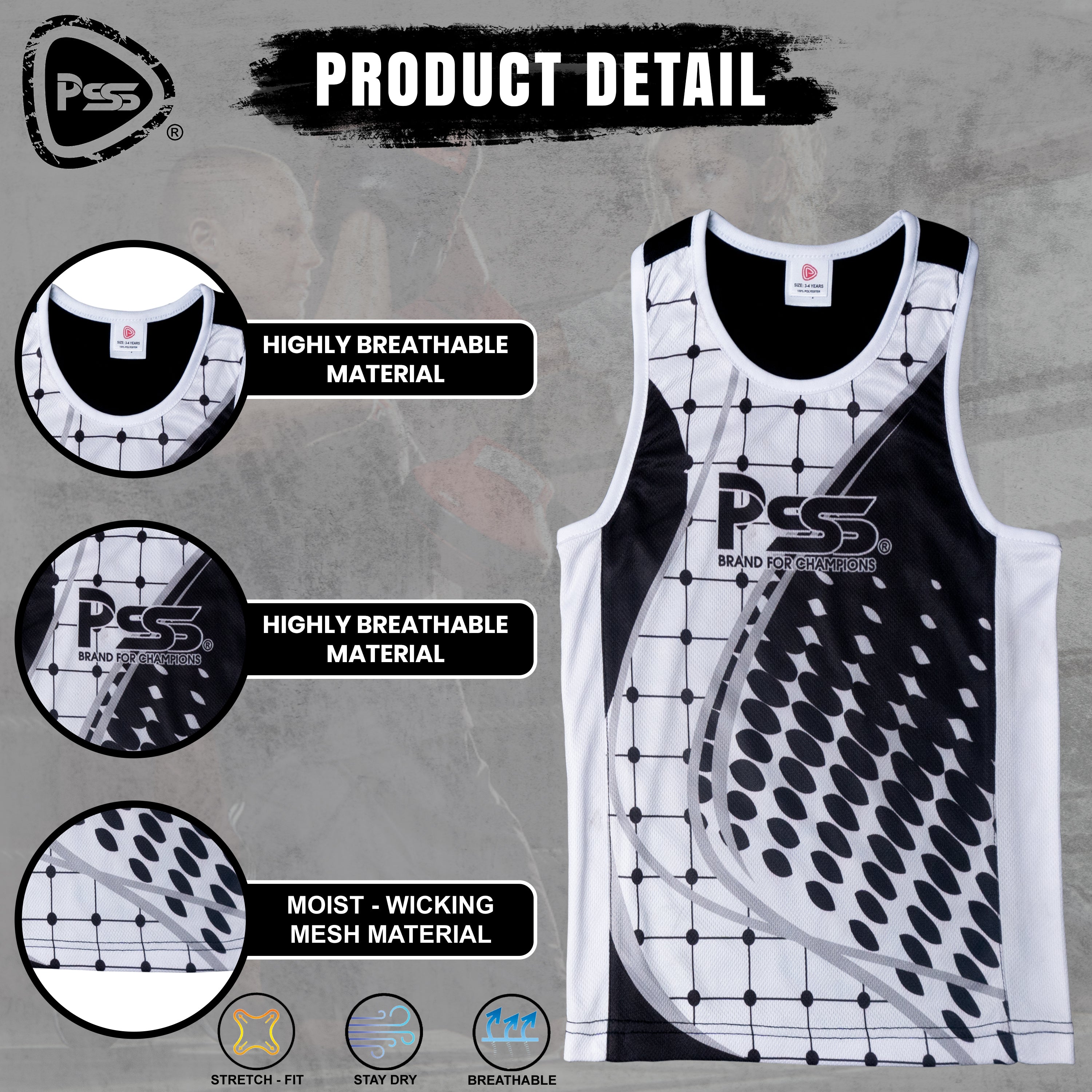 Sublimation Design 1.0 Kids Boxing Uniform Black