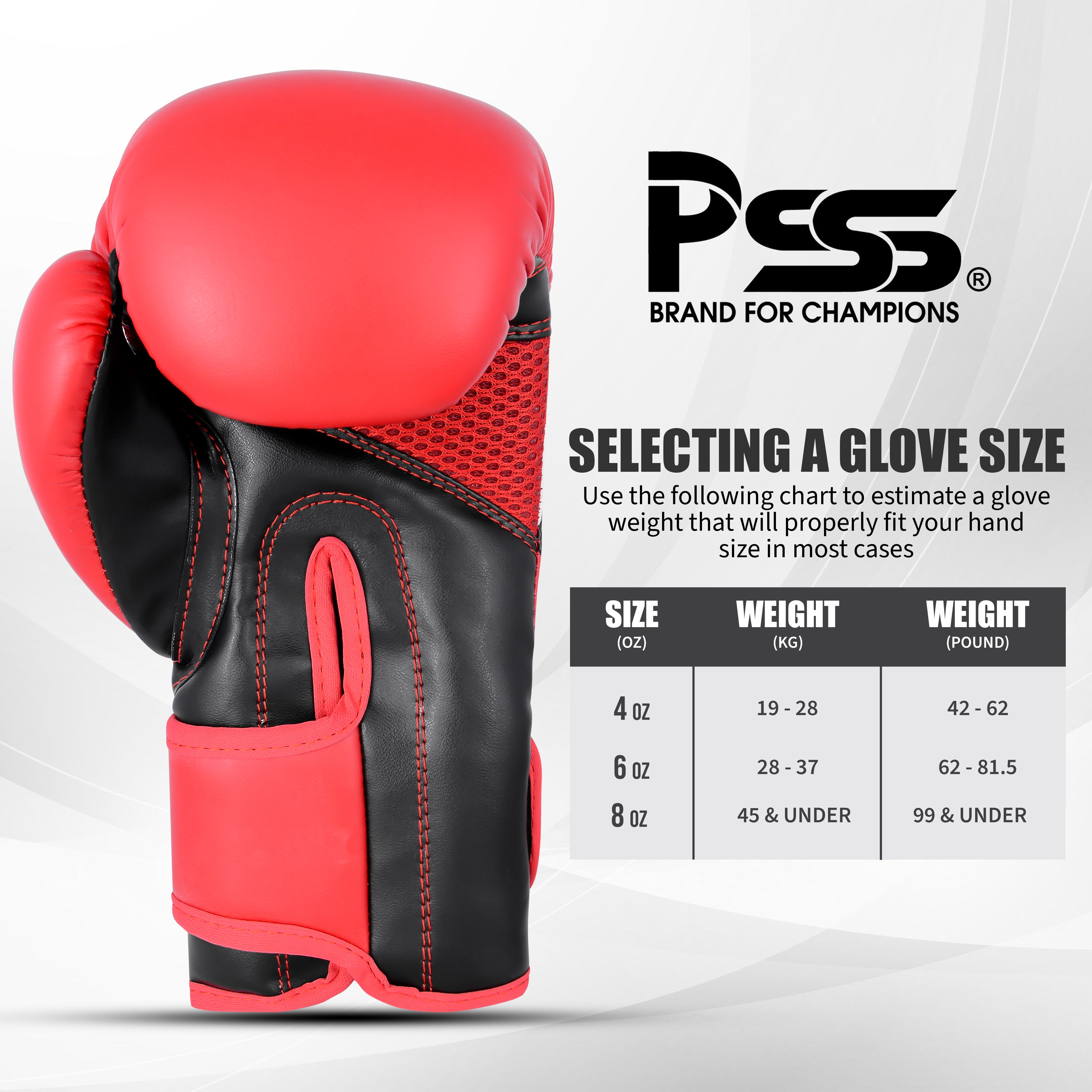 Kids Boxing Gloves Red On White & Black Pattern