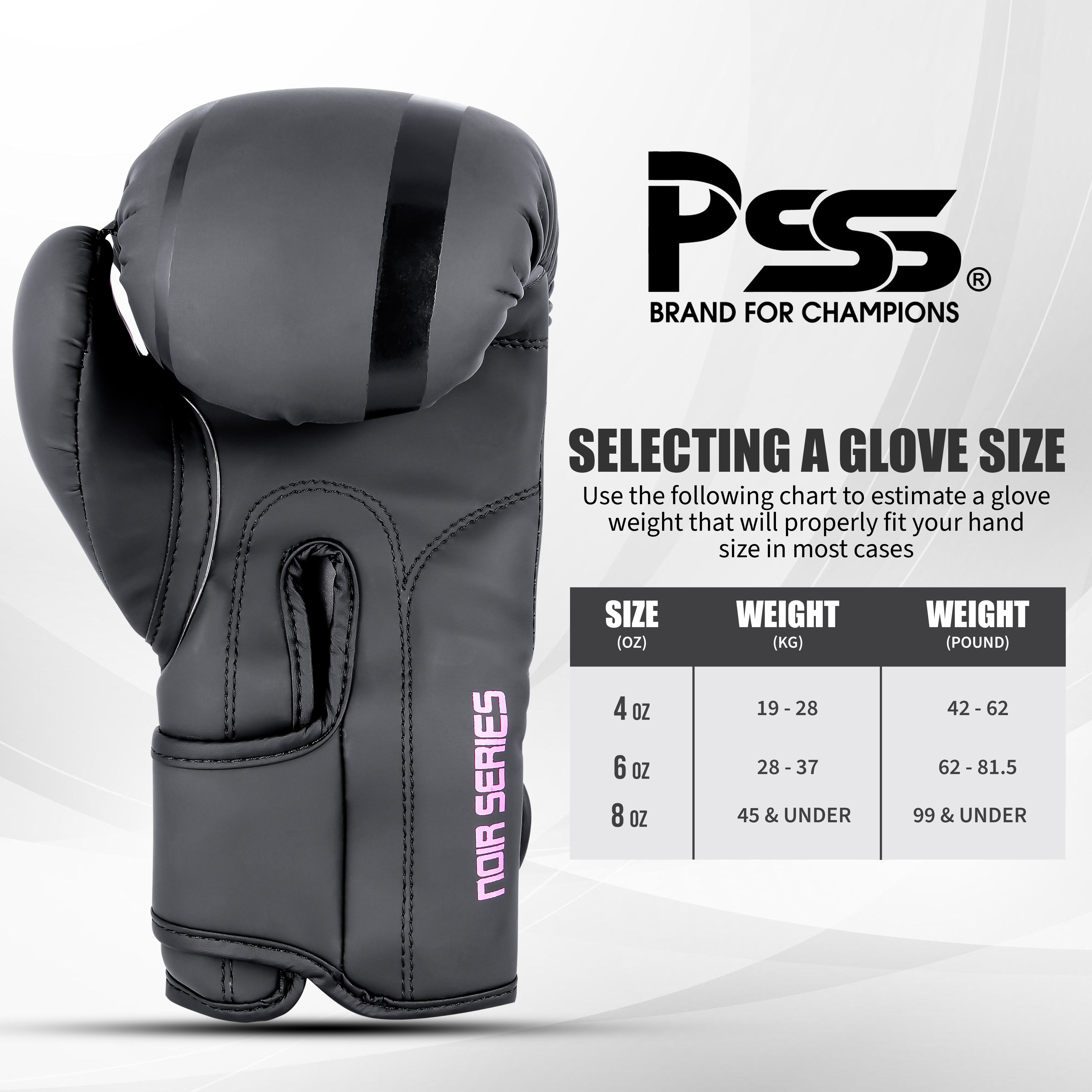 Kids Boxing Gloves Pink NOIR SERIES