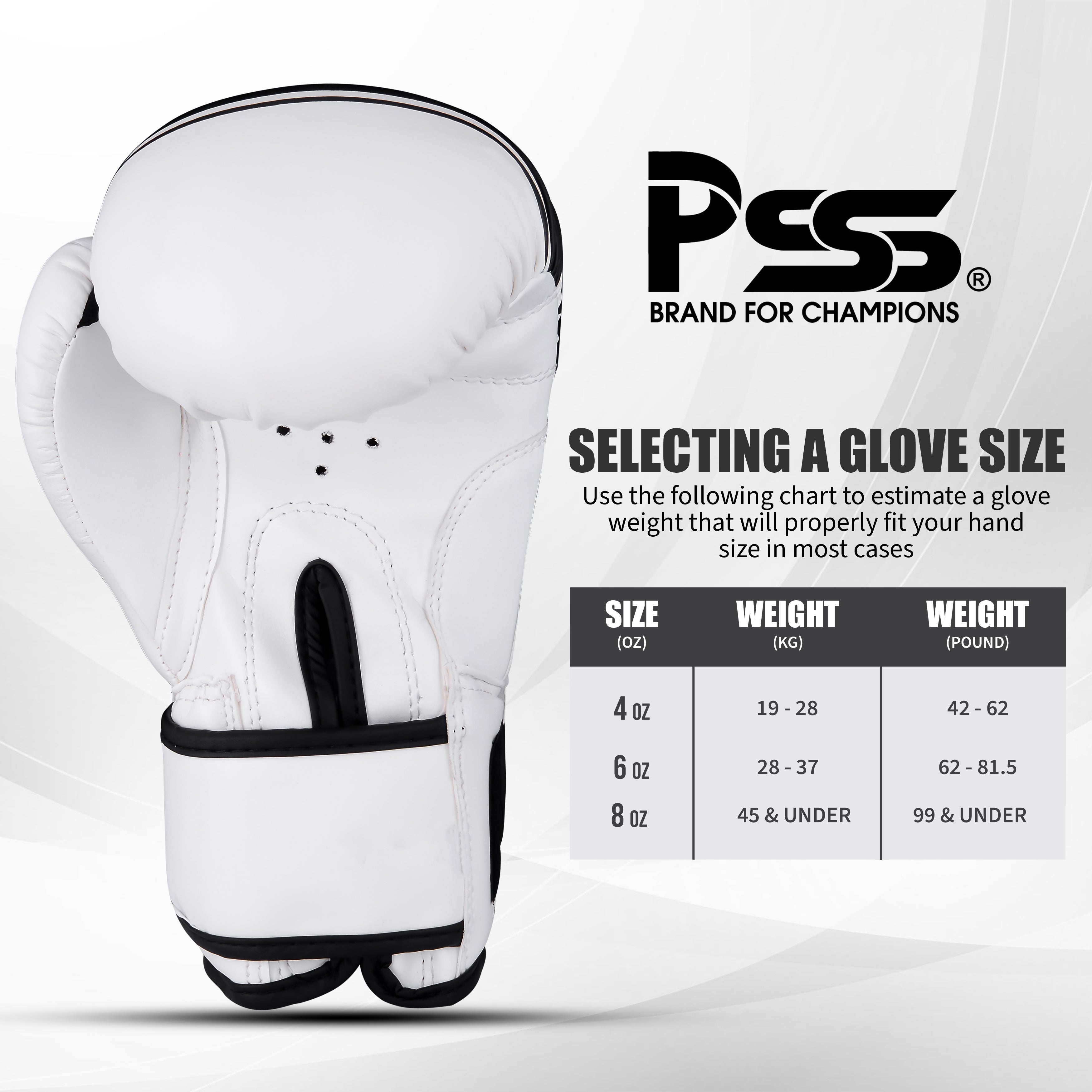Kids Boxing Gloves White On Balck Line
