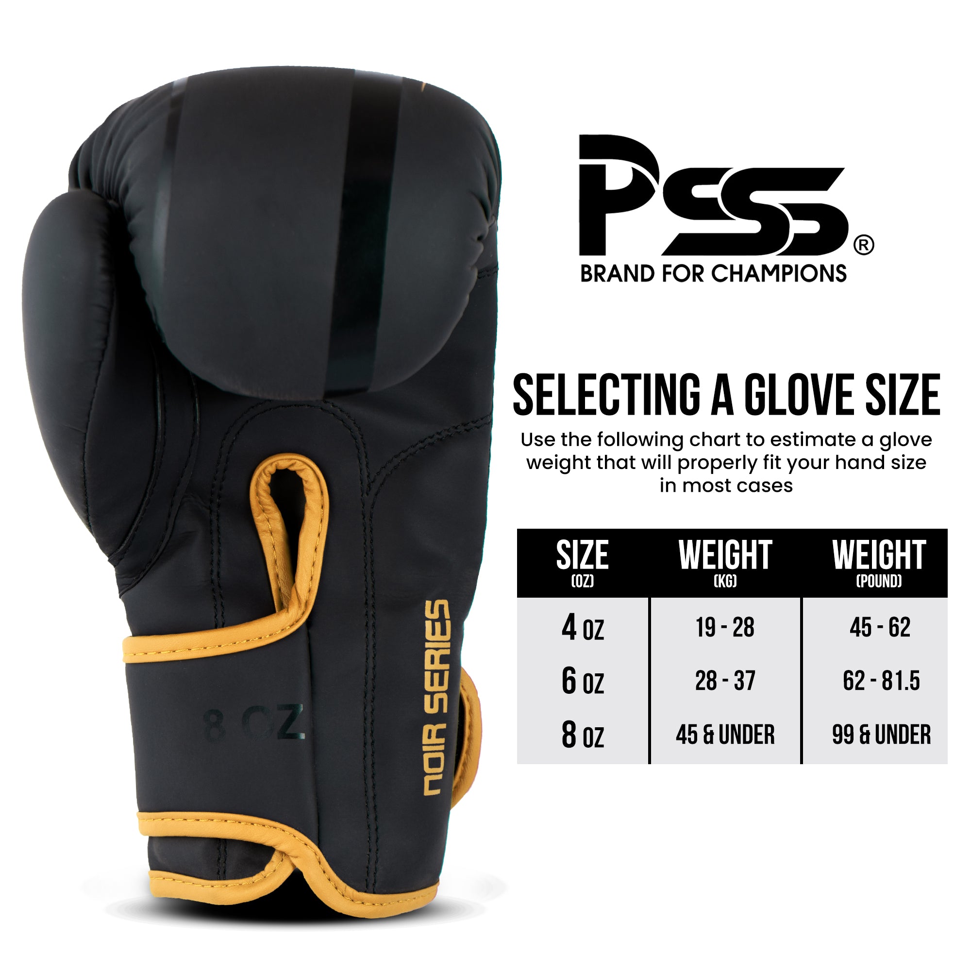 Kids Boxing Gloves Golden NOIR SERIES