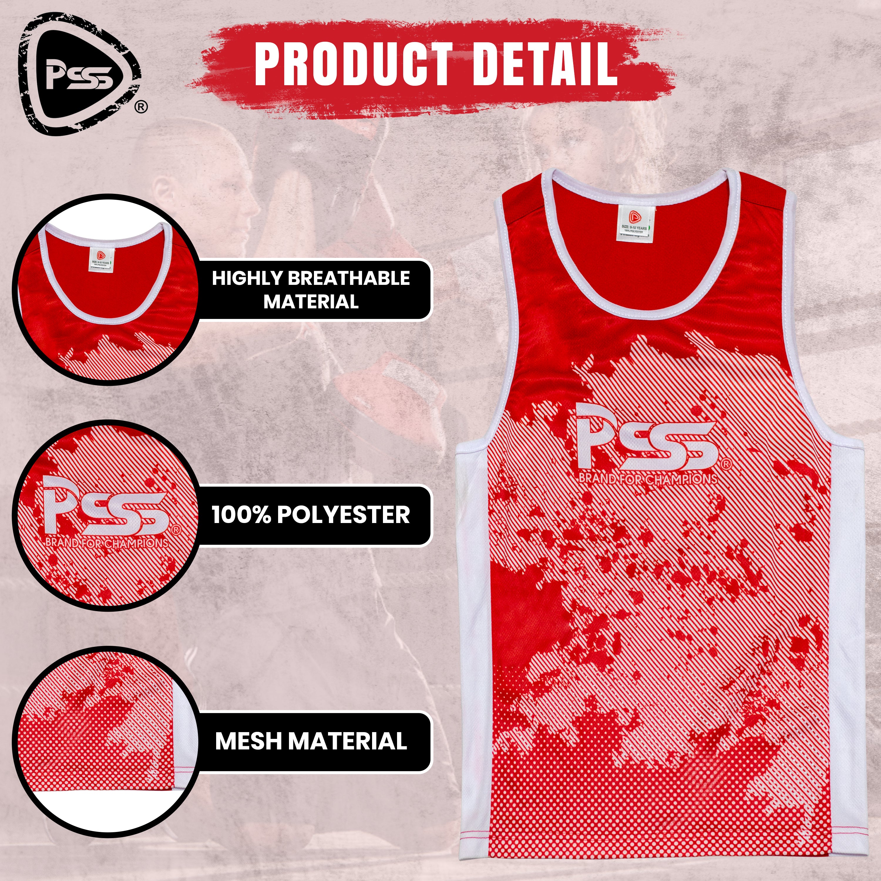 Sublimation Design Kids Boxing Uniform Red