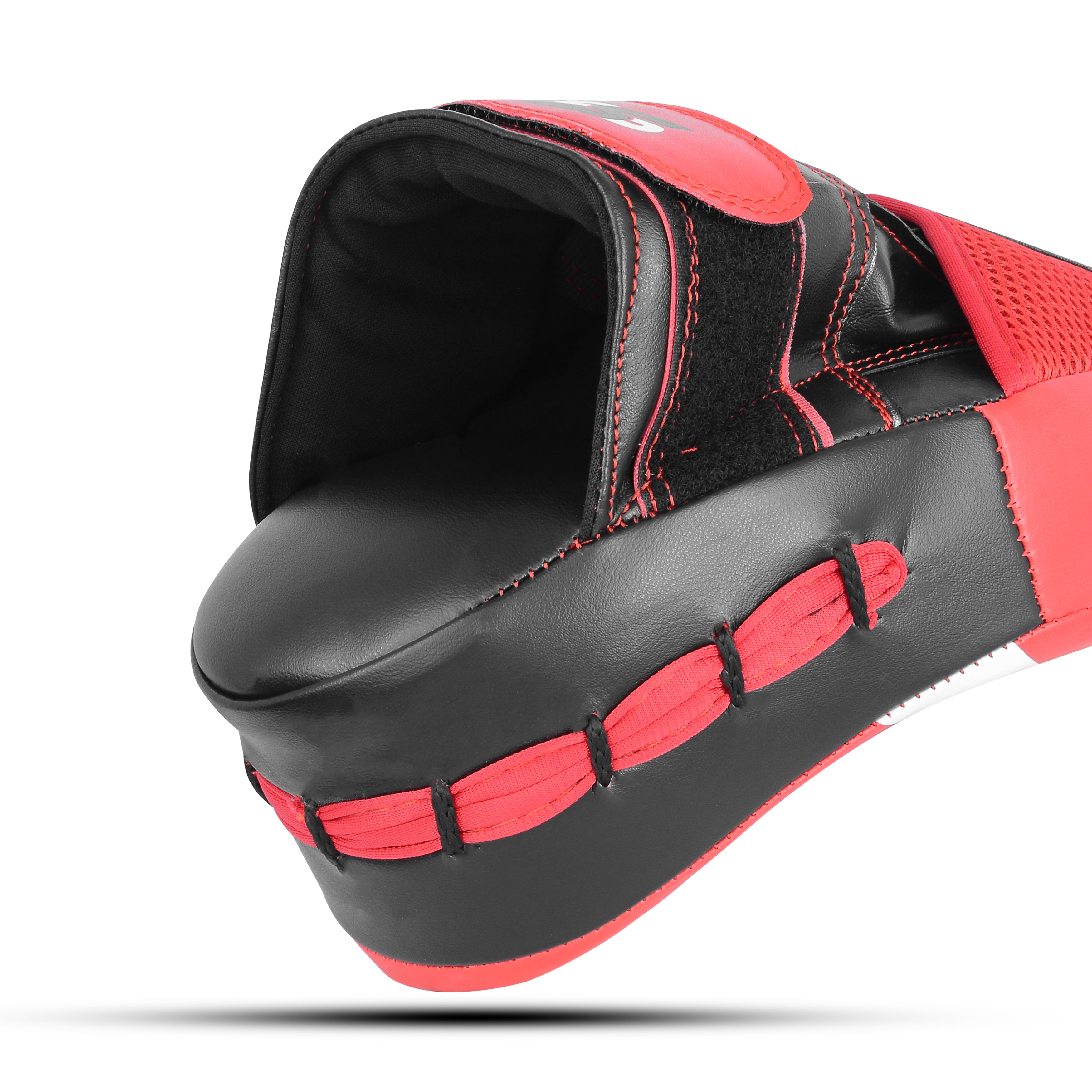 Leather Boxing Pad Red On White & Black