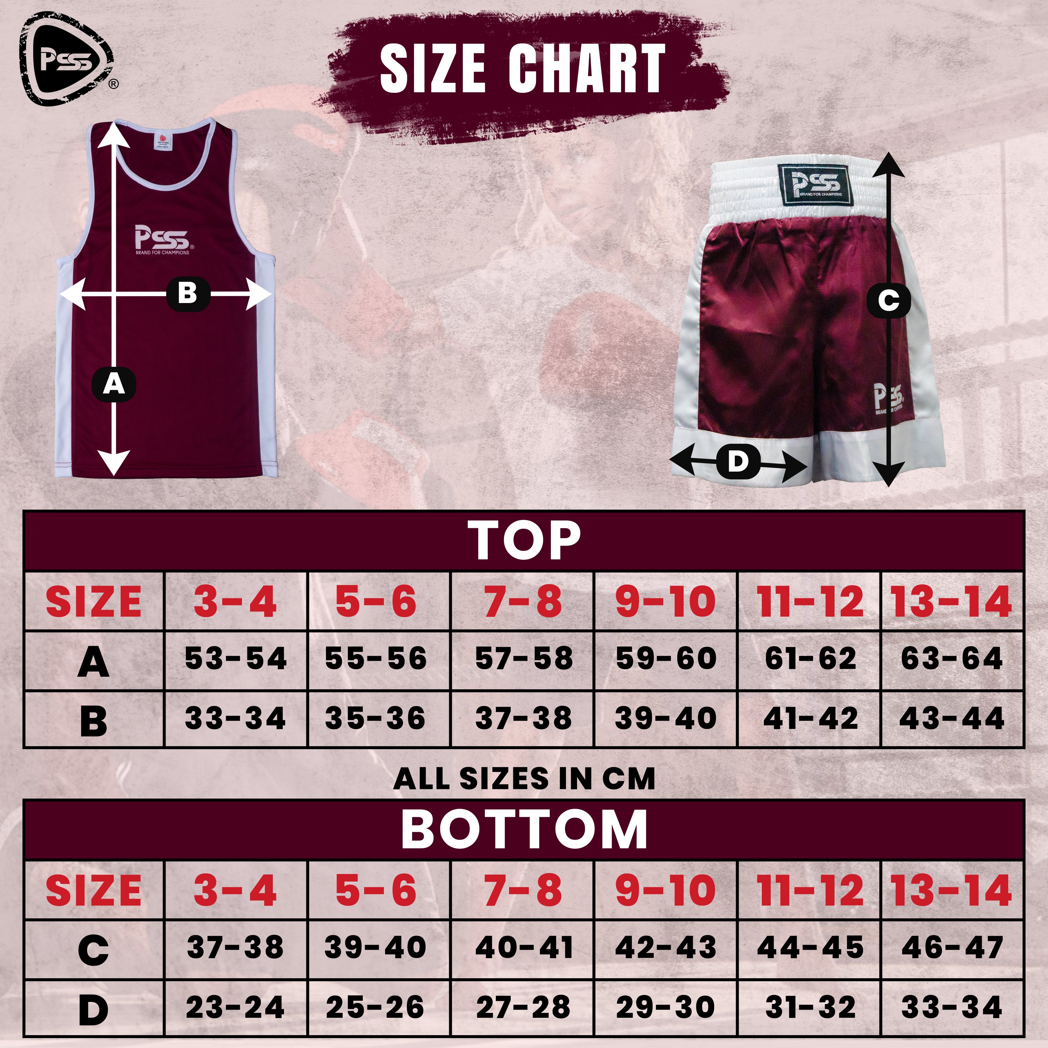 Kids Boxing Uniform Maroon