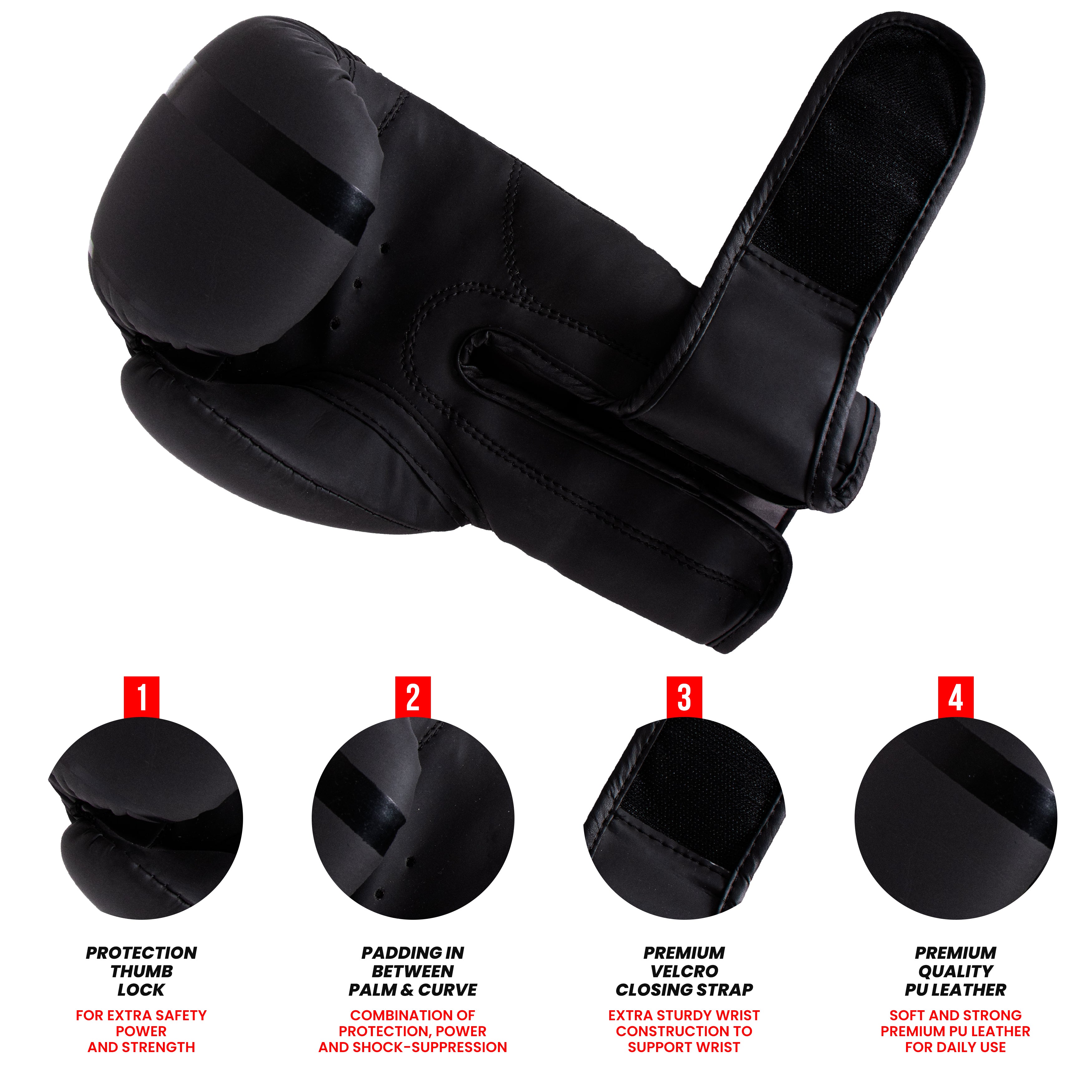 Kids Boxing Gloves Black NOIR SERIES