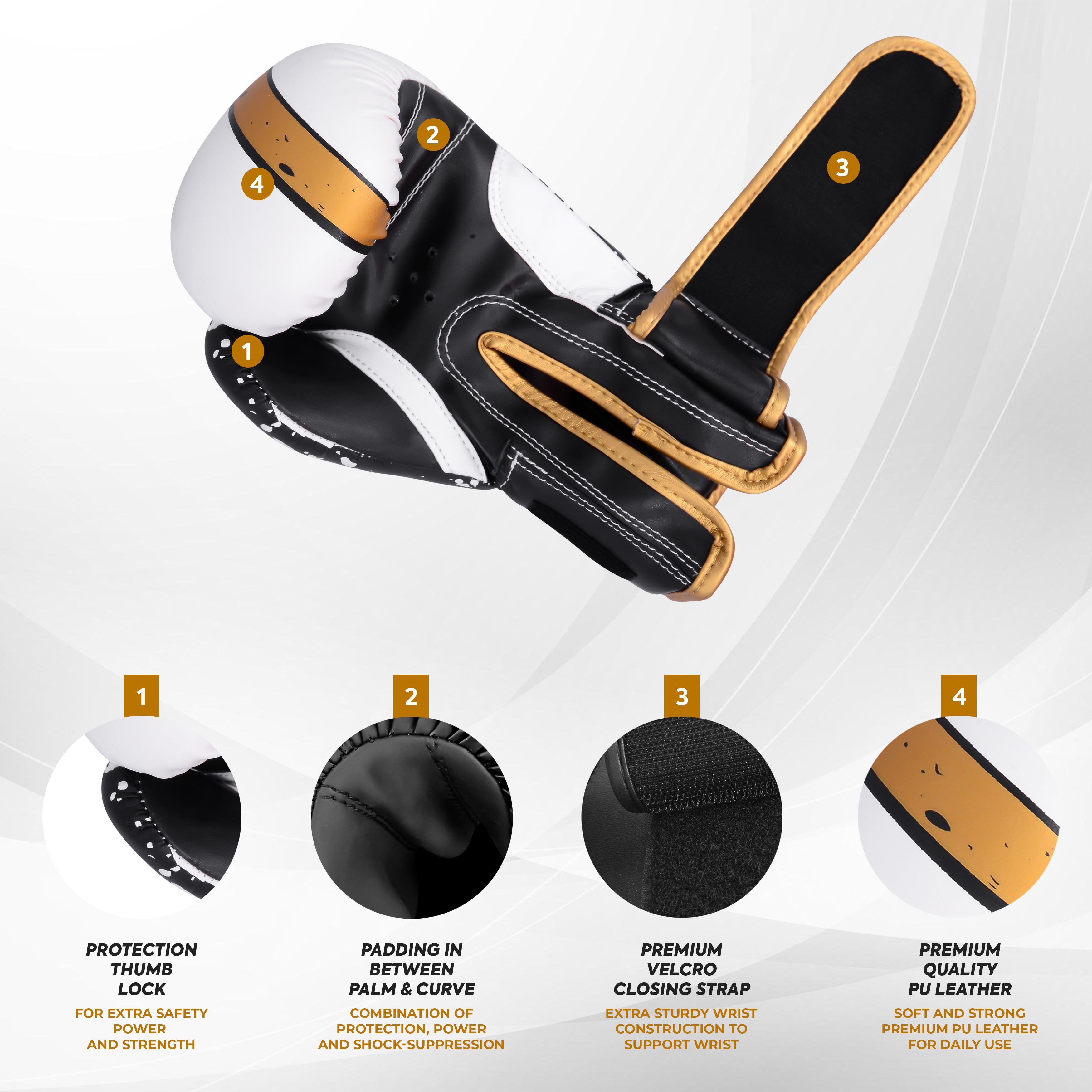 Kids Boxing Gloves Black & White