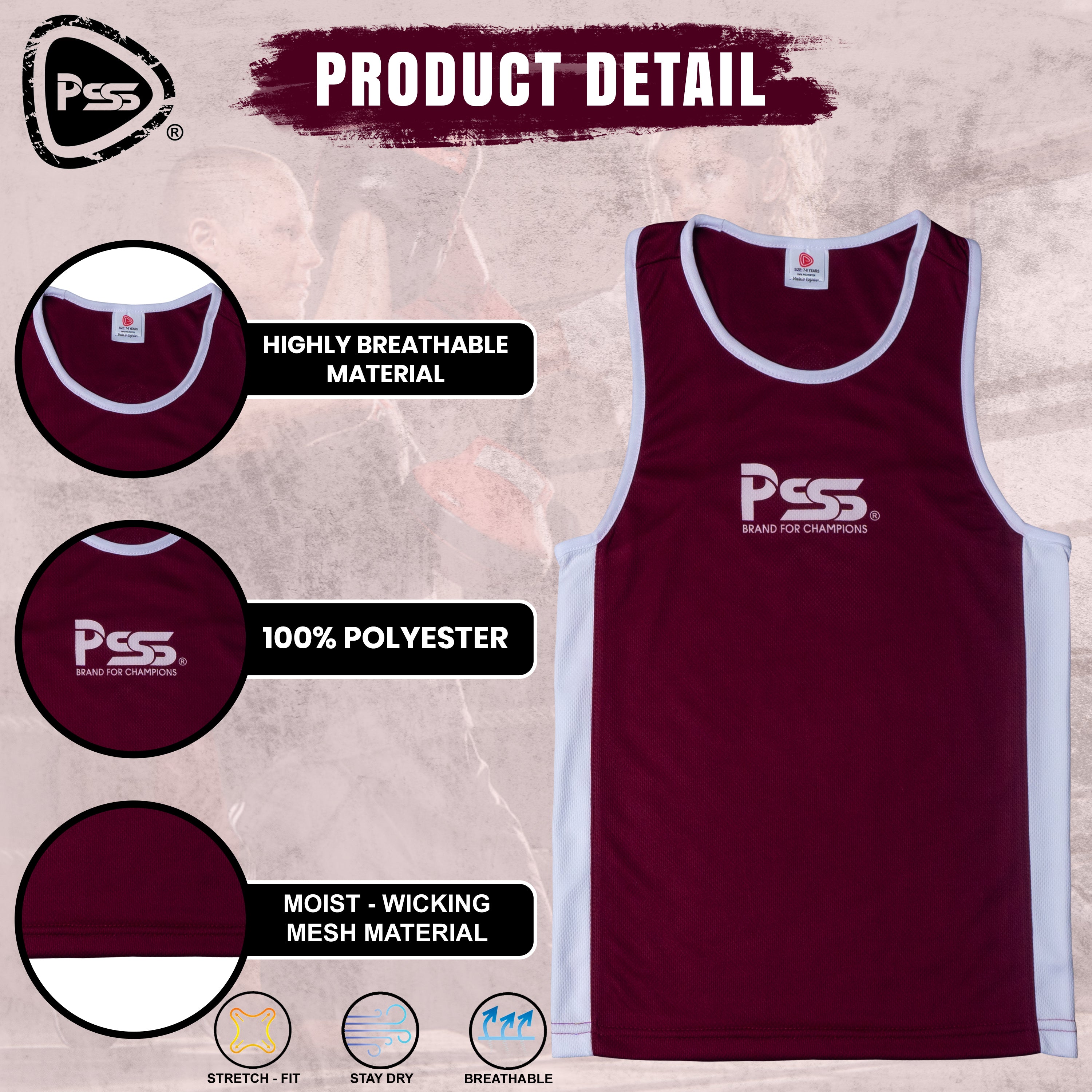 Kids Boxing Uniform Maroon