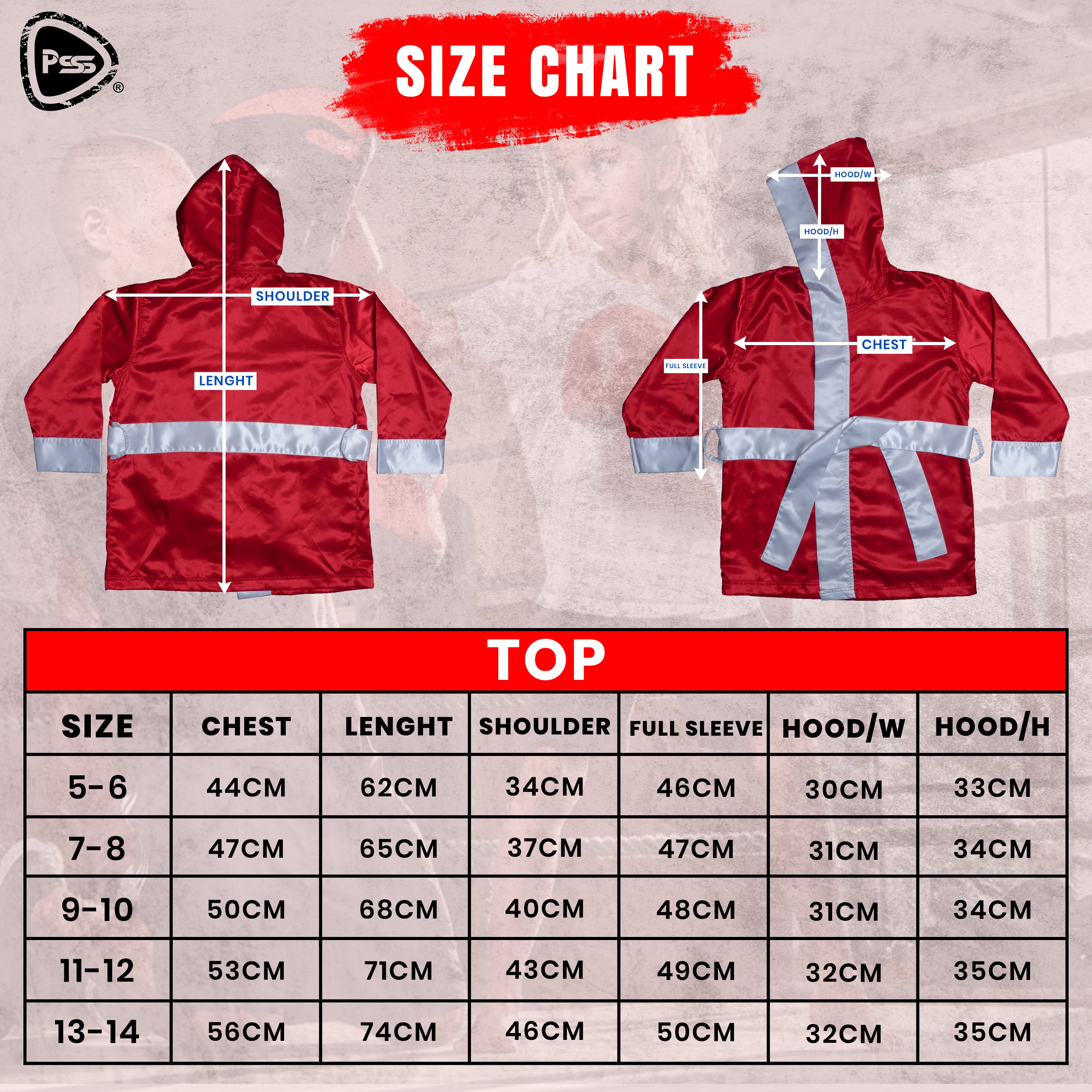 Long Sleeve Boxing Robe Uniform Red
