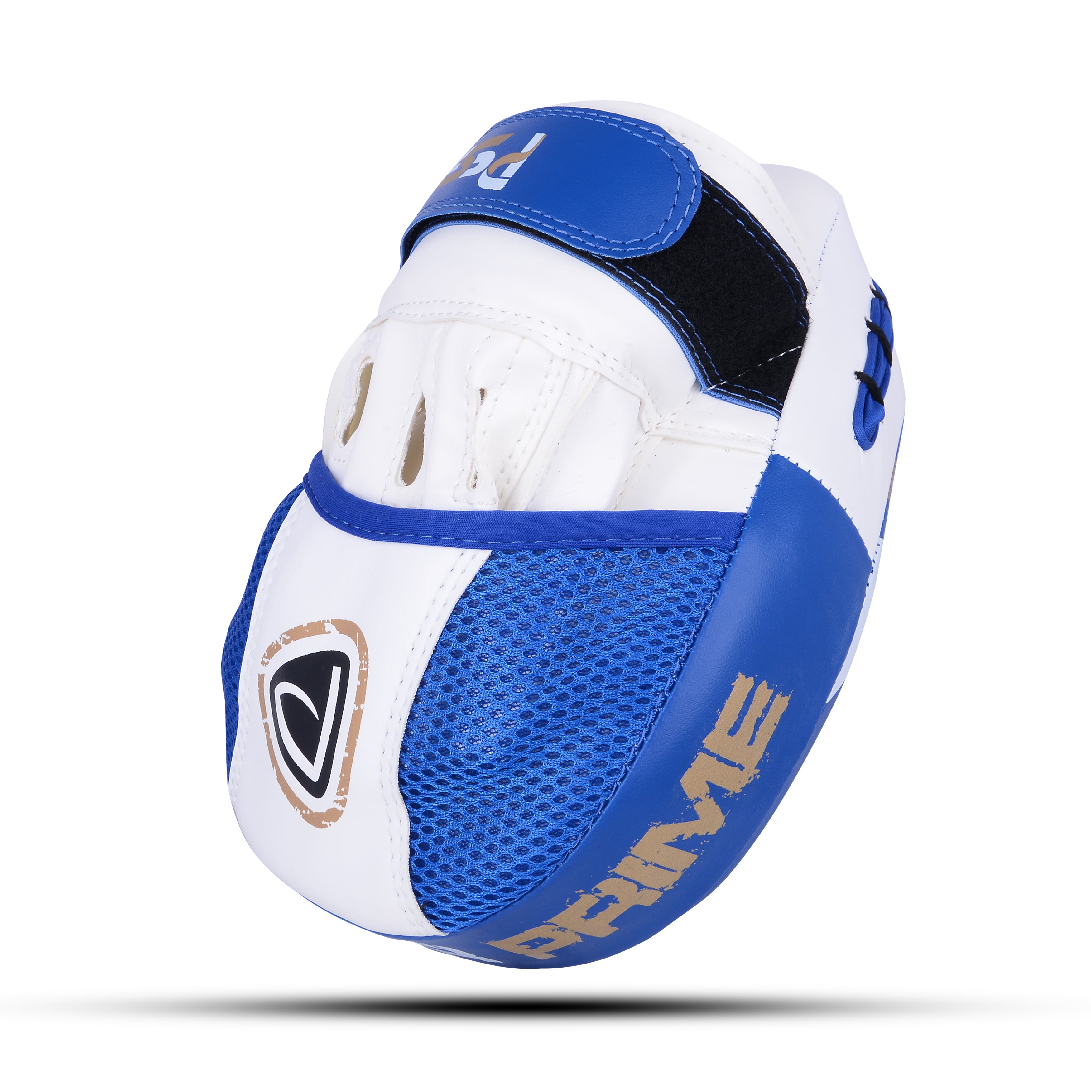 Leather Boxing Pad Blue On White & Golden