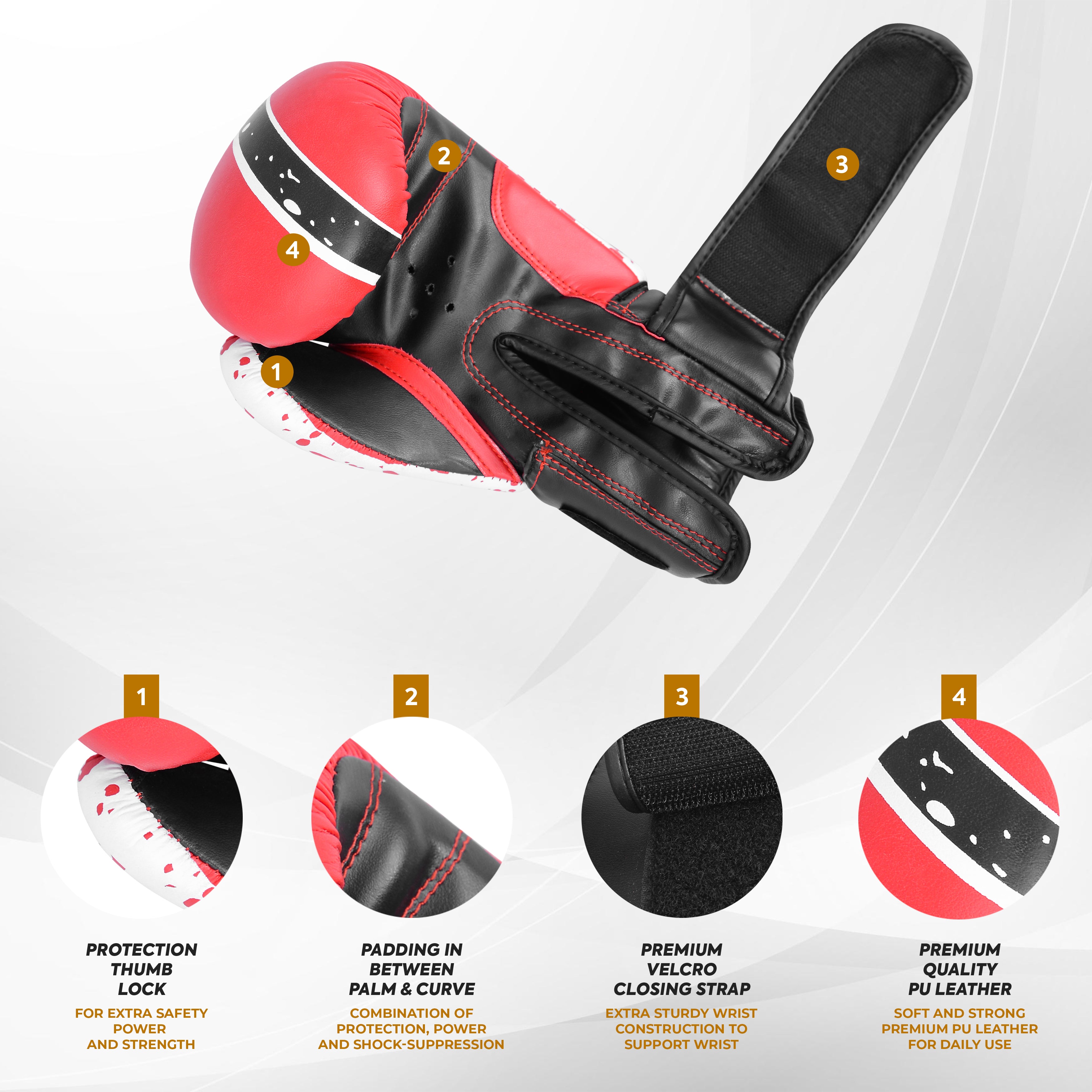 Kids Boxing Gloves Red & White