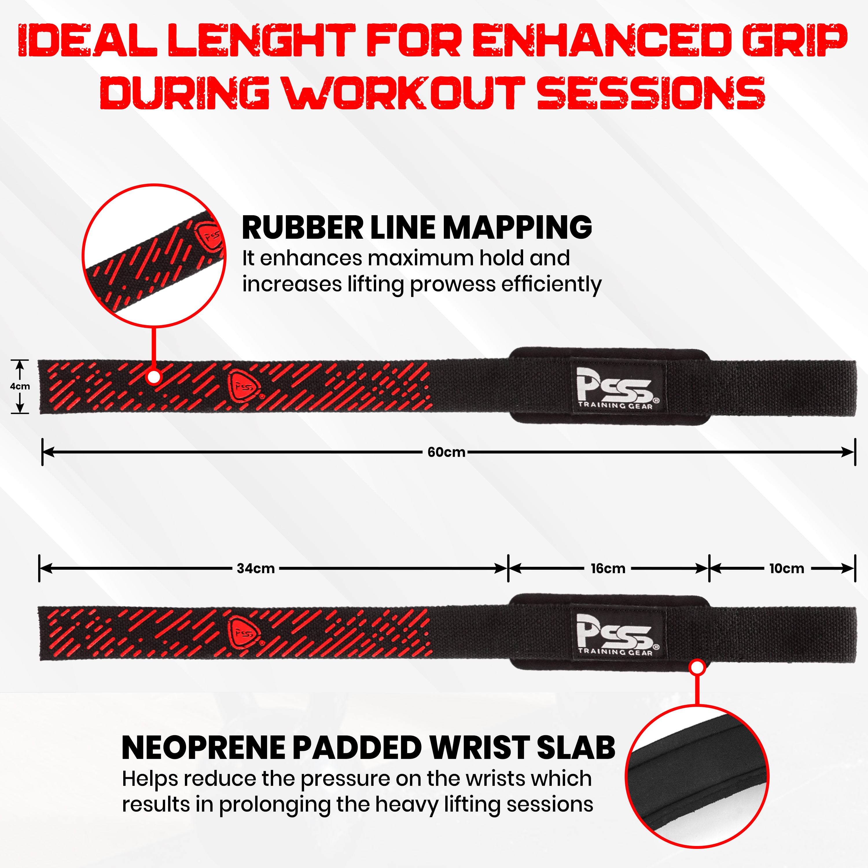 Weight Lifting Strap Red