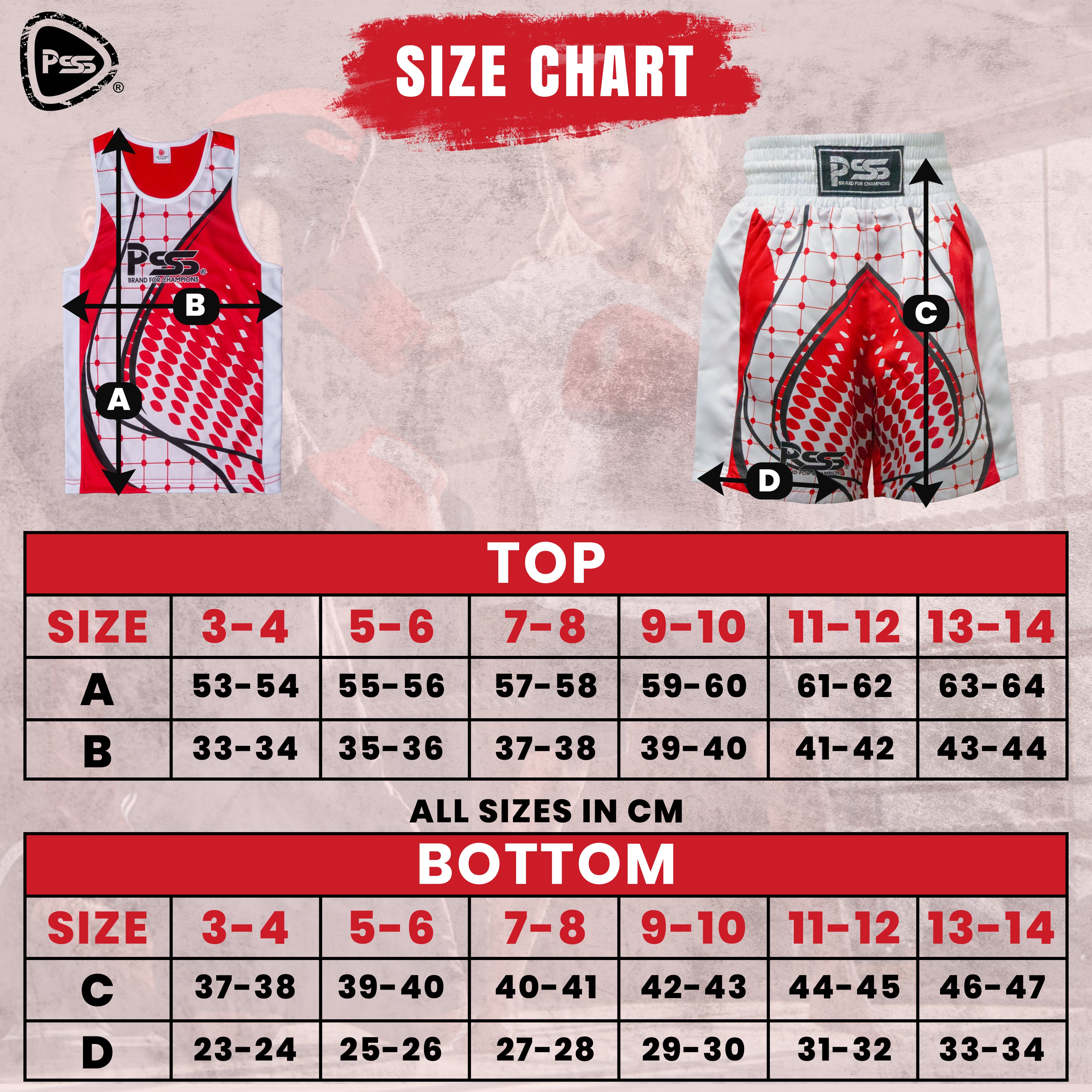 Sublimation Design 1.0 Kids Boxing Uniform Red