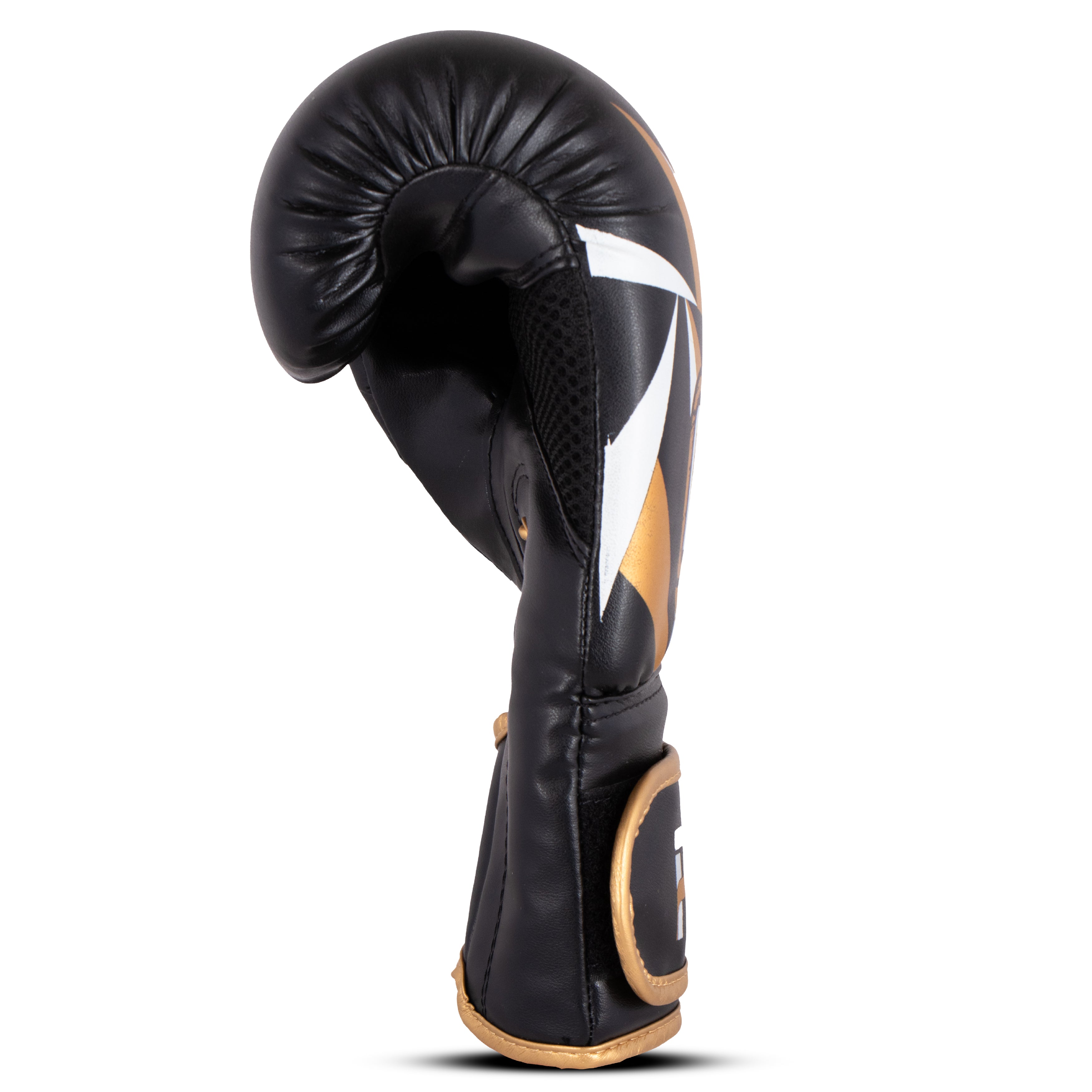 Kids Boxing Gloves Black On Golden Pattern