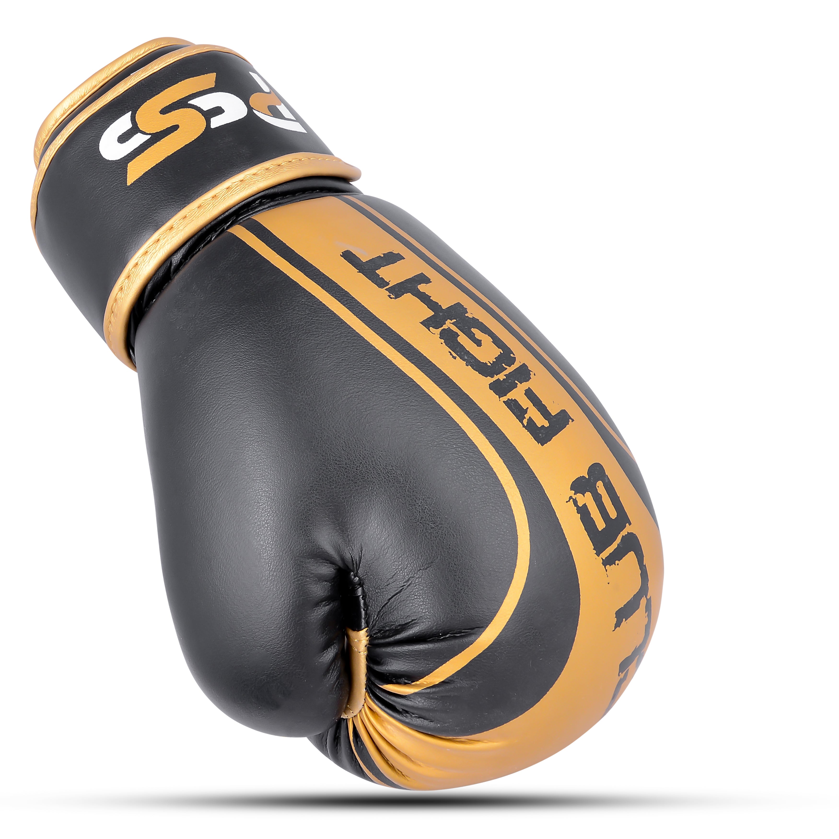 Kids Boxing Gloves Black On Golden Line