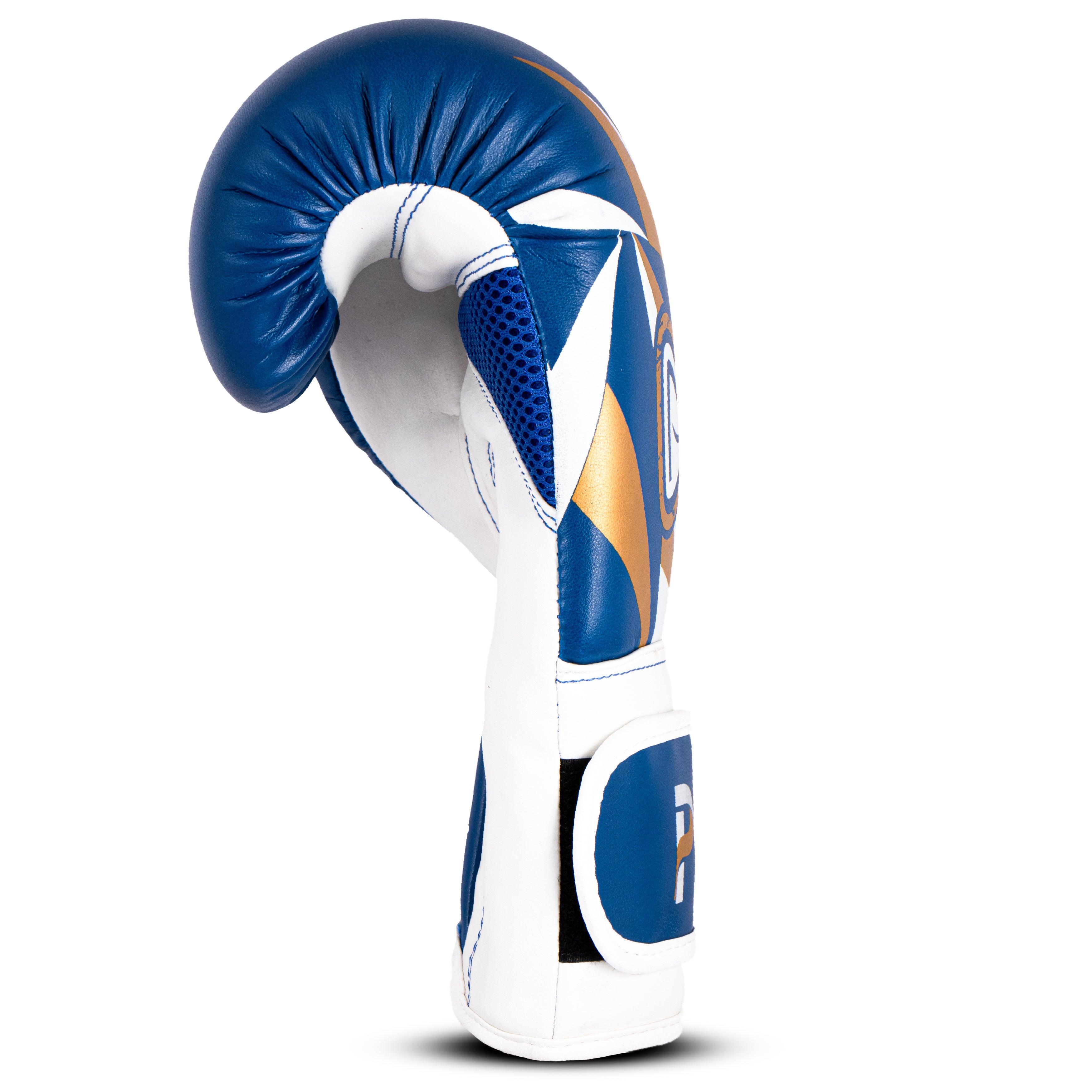 Kids Boxing Gloves Blue On Golden Pattern