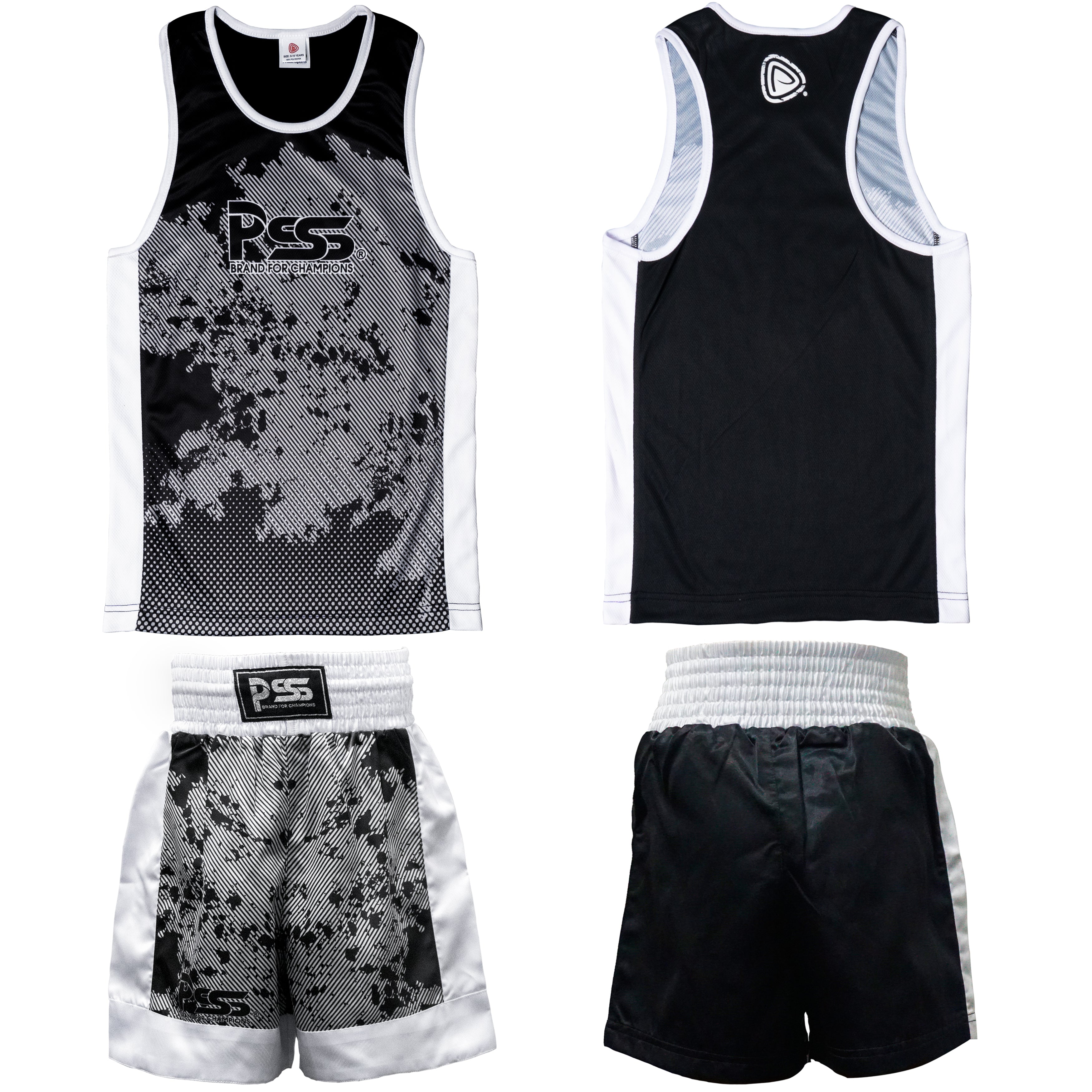 Sublimation Design Kids Boxing Uniform Black