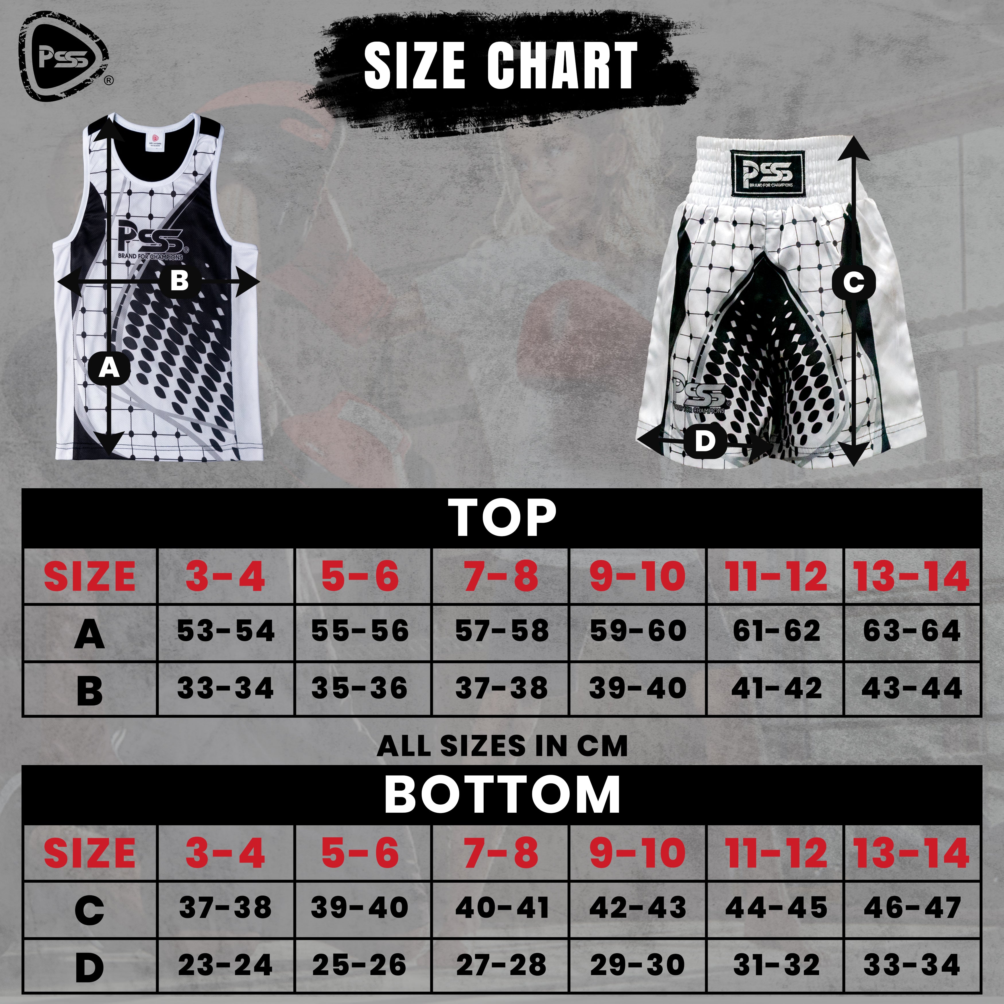 Sublimation Design 1.0 Kids Boxing Uniform Black