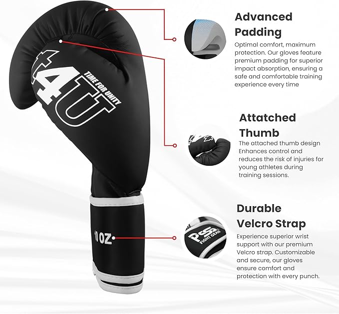 T4U Kids Boxing Gloves WHITE