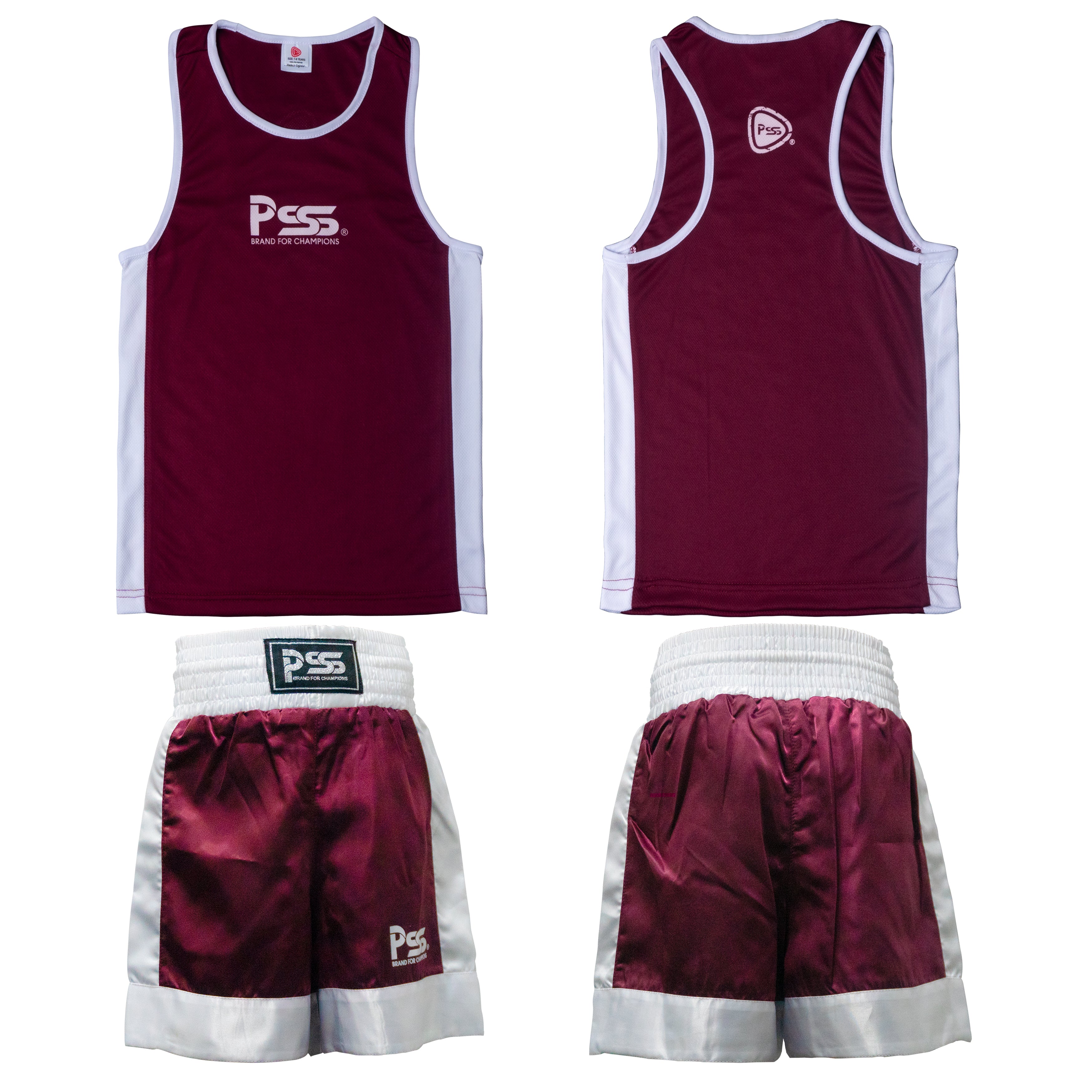 Kids Boxing Uniform Maroon