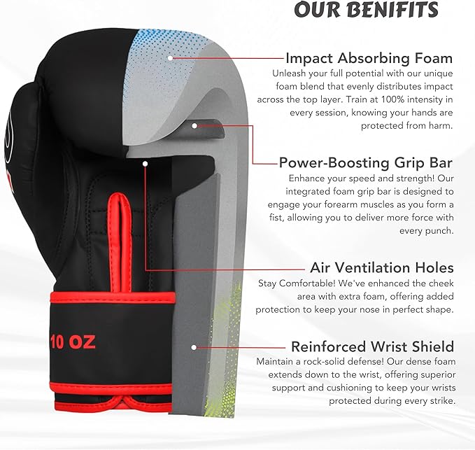 E3X Kids Boxing Gloves RED