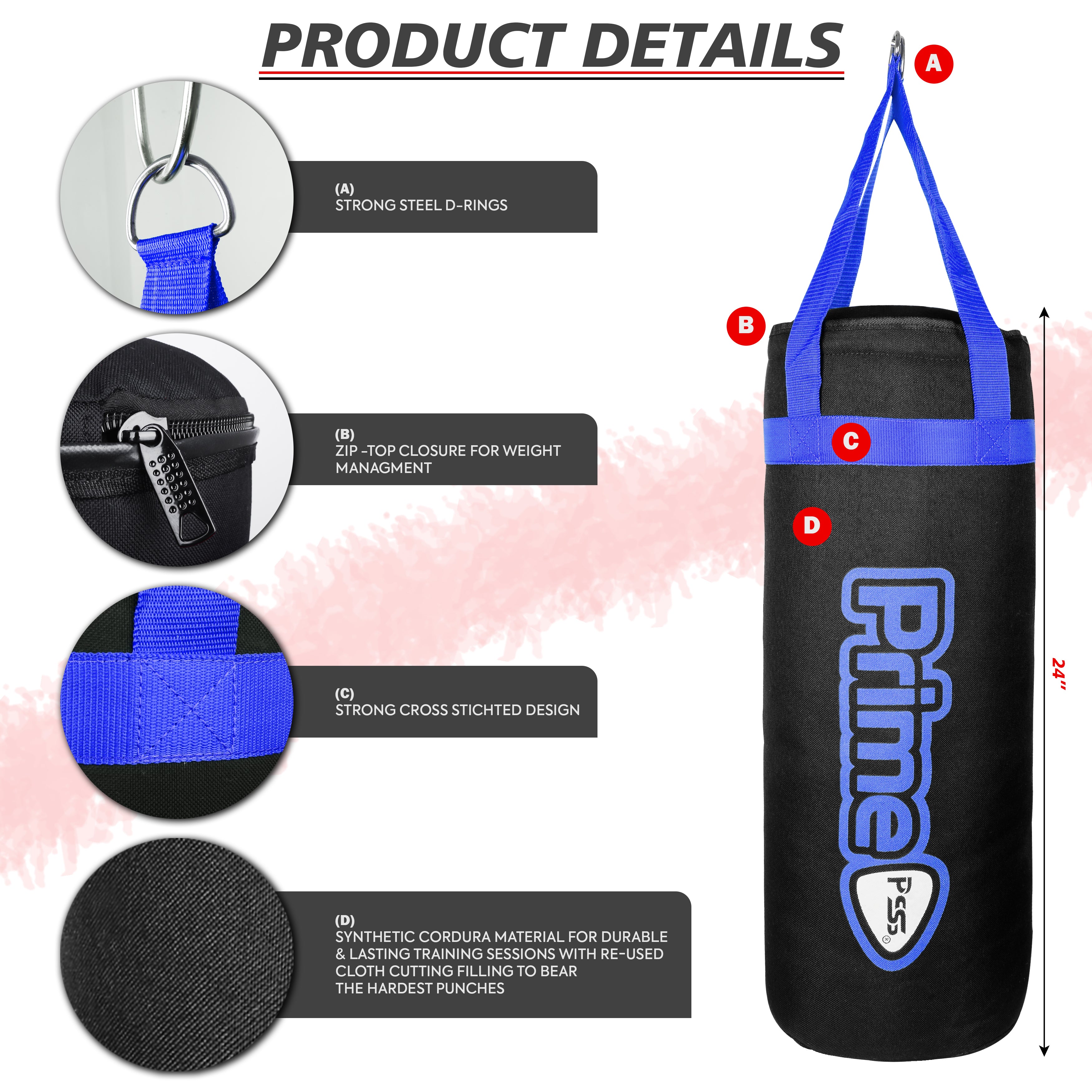 Kids Punching Bag Black & Blue