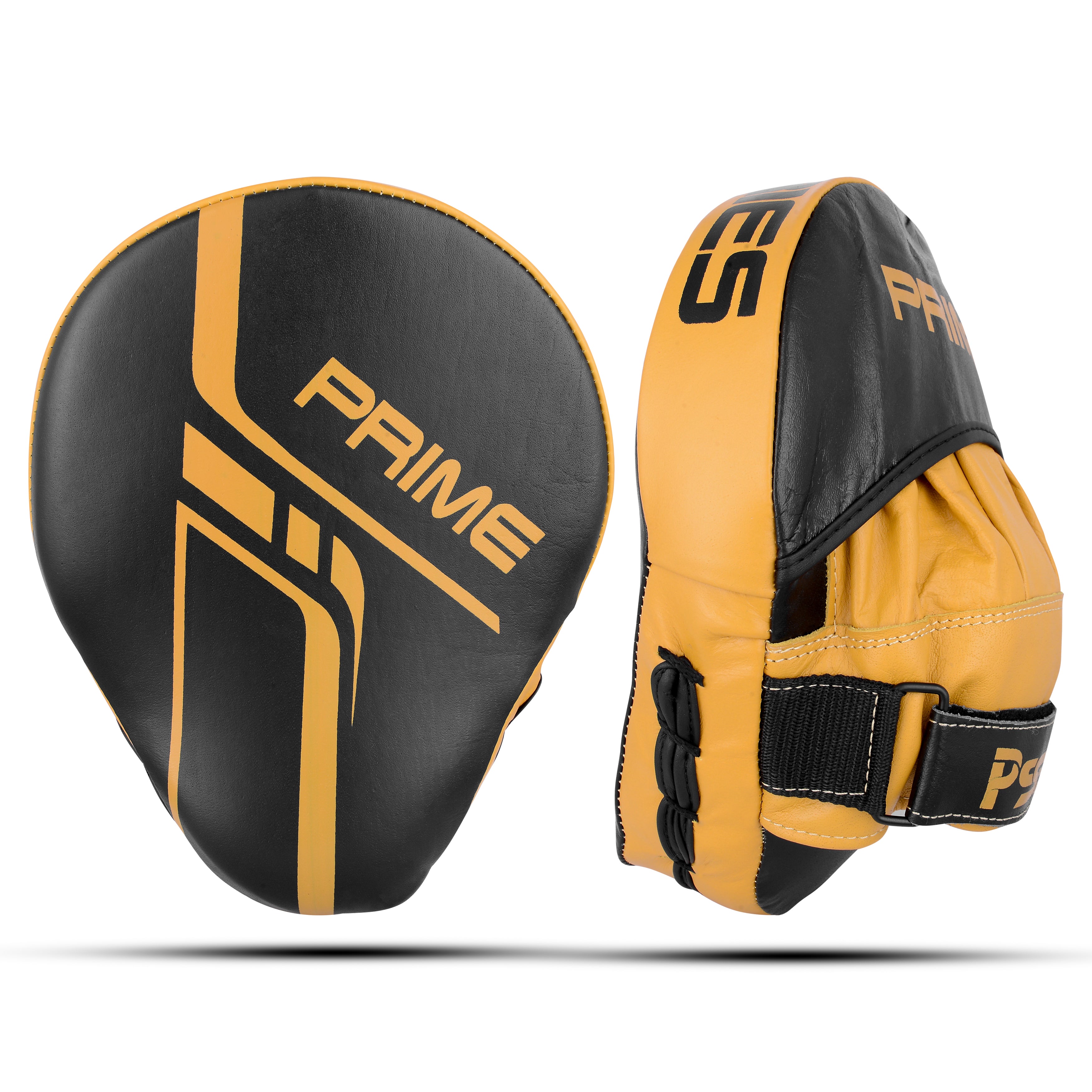 Leather Boxing Pad Black & Yellow