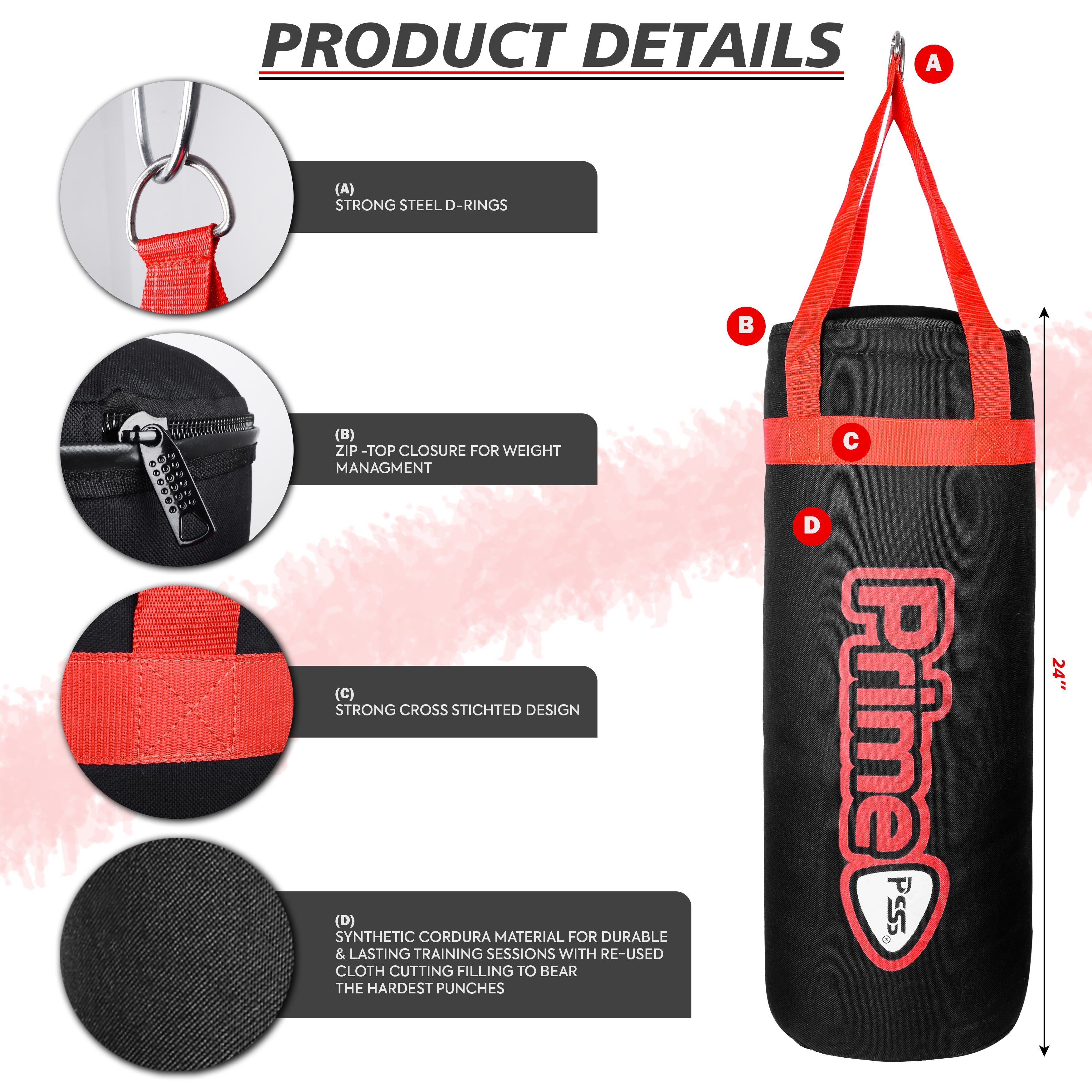 Kids Punching Bag Black & Red