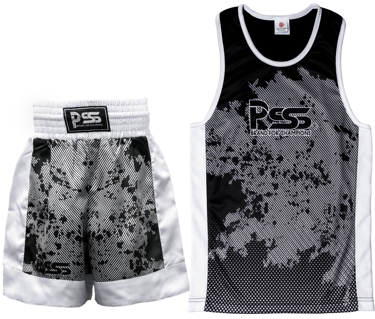 Boxing Robe Sublimation Sublimation Design Kids Boxing Uniform Black