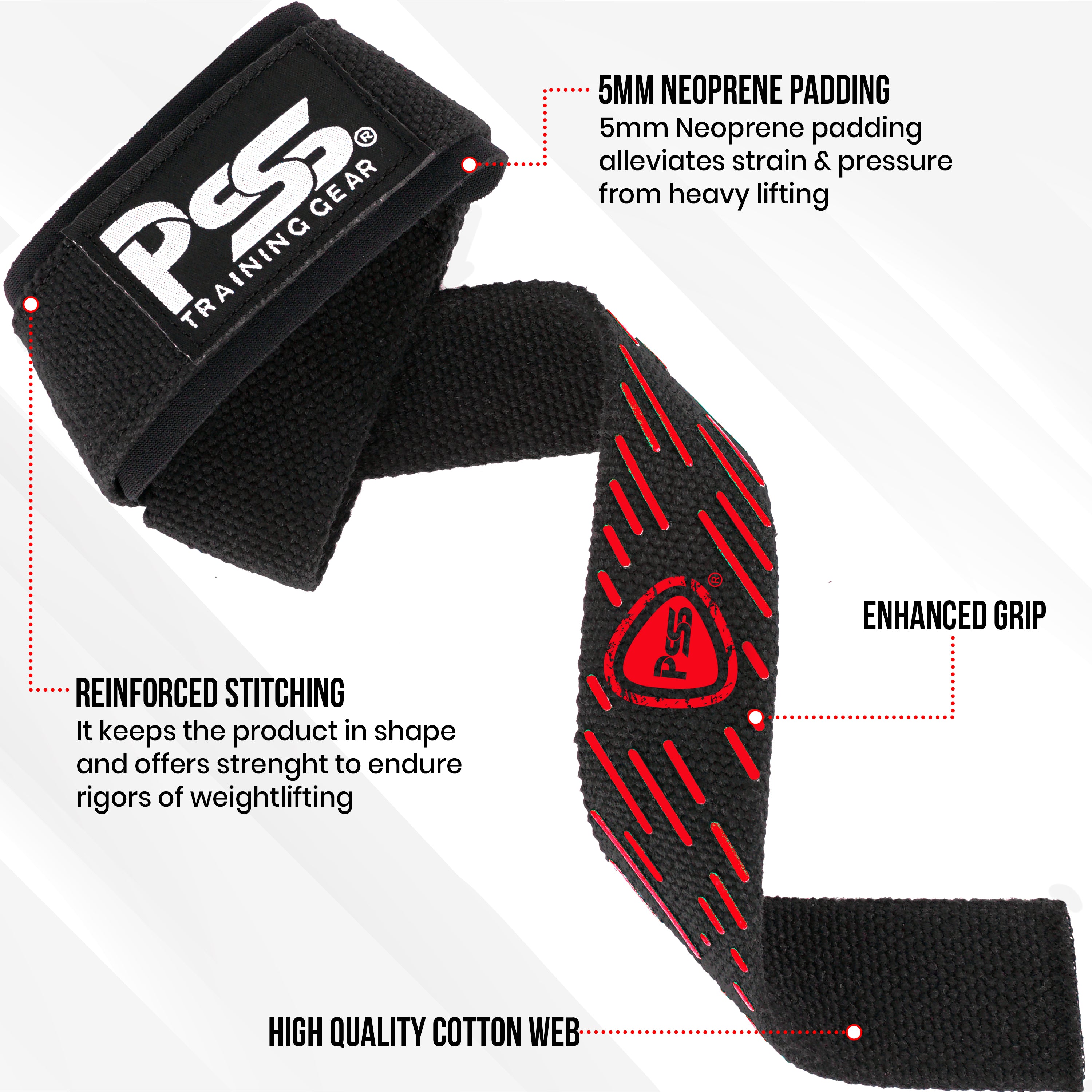 Weight Lifting Strap Red